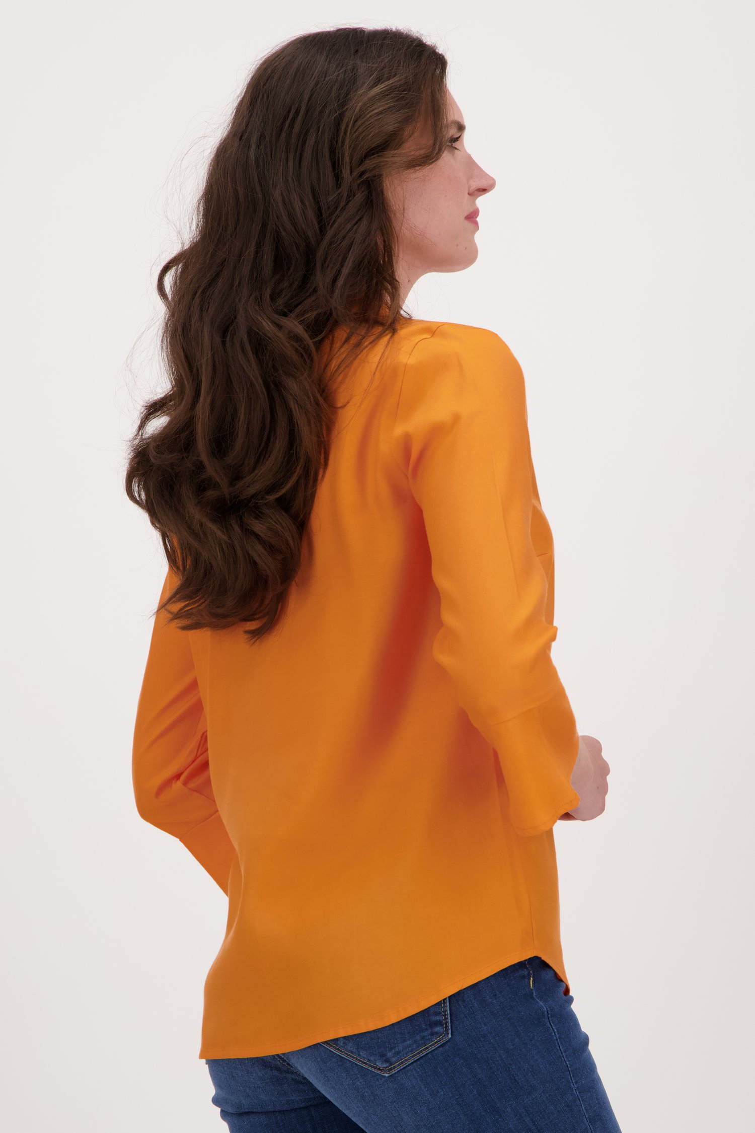Oranje blouse met elegante 3/4 mouwen van More & More voor Dames
