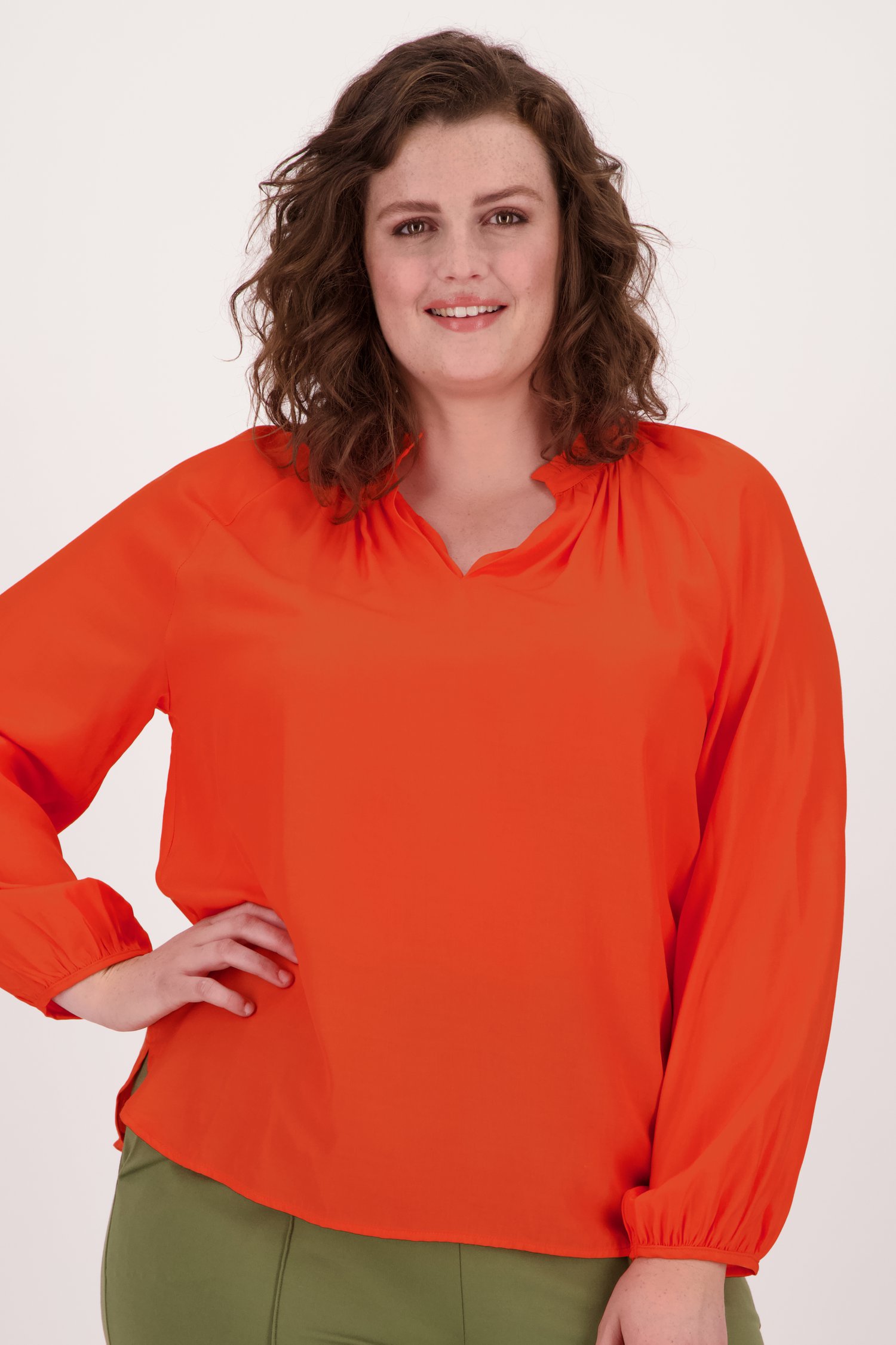 Oranje blouse van Only Carmakoma voor Dames
