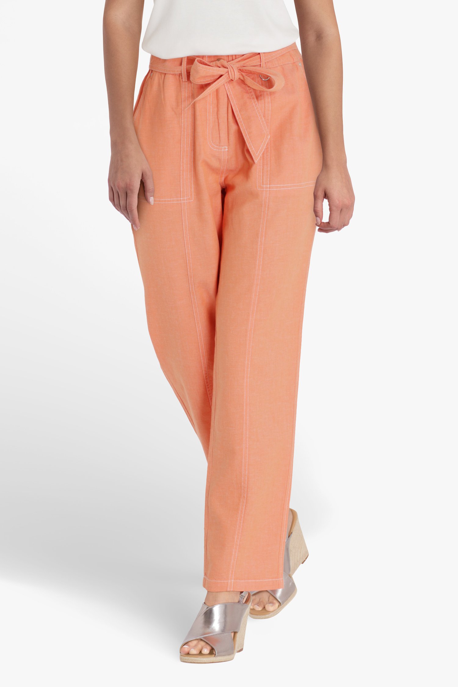 Oranje broek jeanslook straight fit van Diane Laury | 9596734 | e5