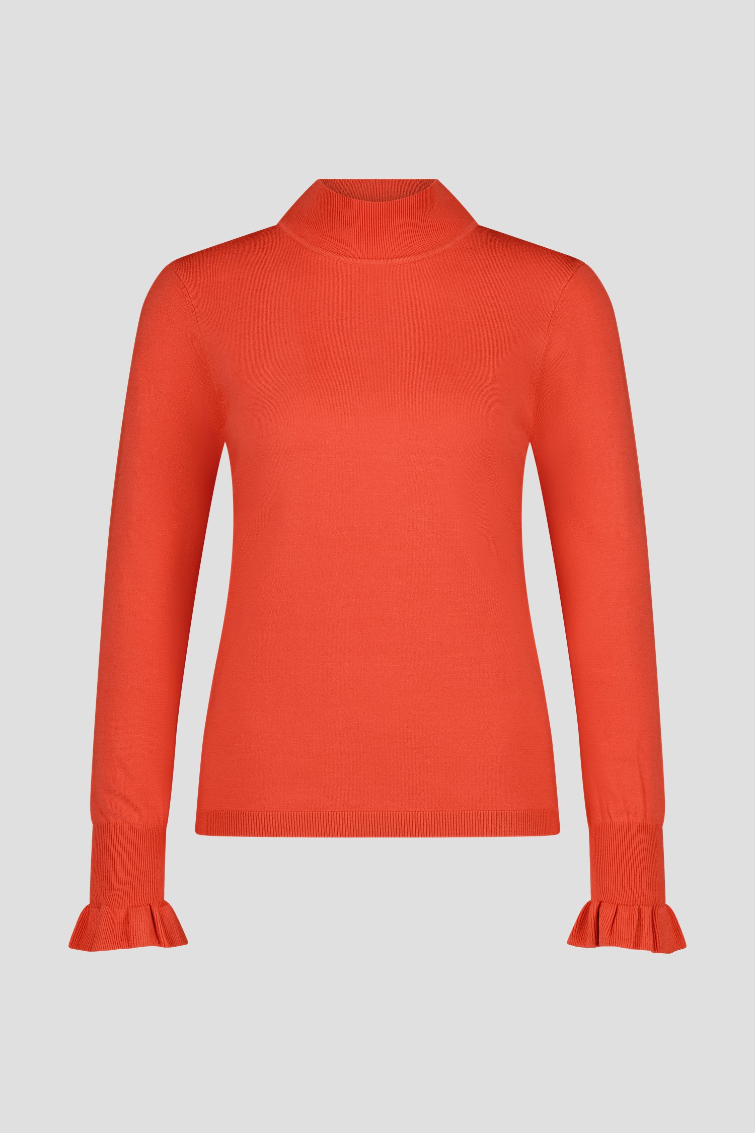 Oranje-rood truitje met hoge hals van Claude Arielle voor Dames
