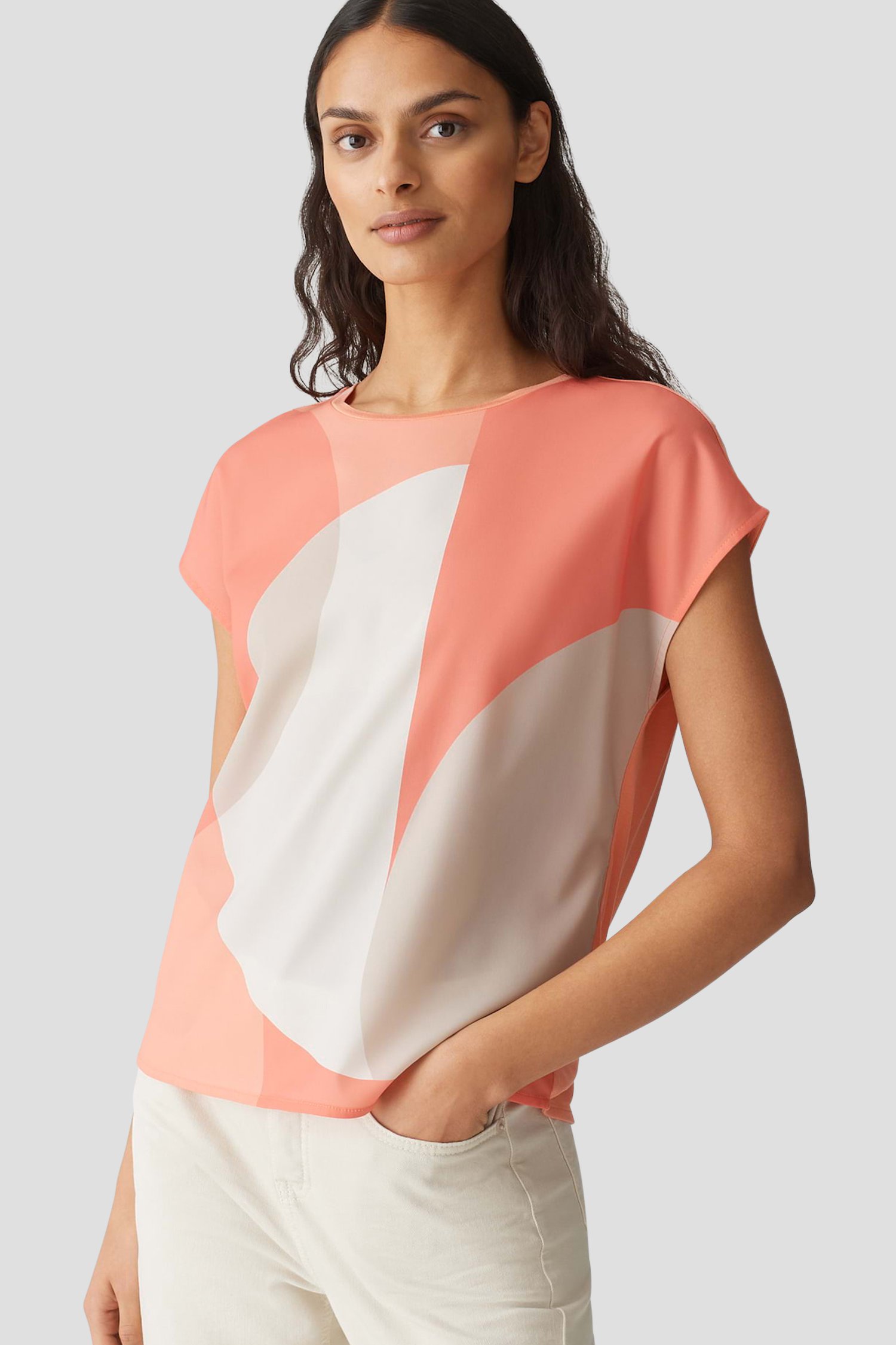 Oranje T-shirt met print van Opus voor Dames