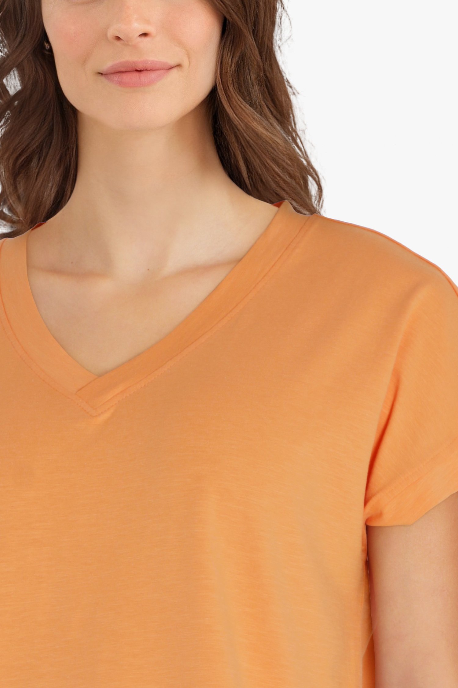 Kostuum verlangen teer Oranje T-shirt met V-hals van B. Coastline | 9624925 | e5
