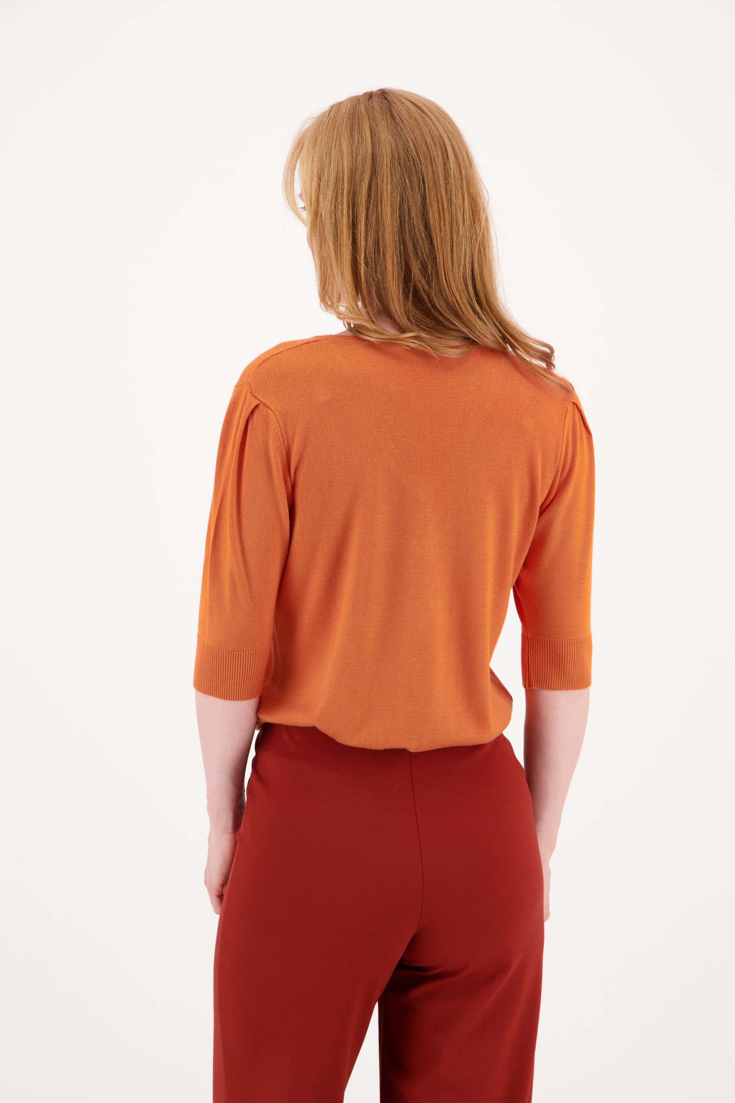 Oranje trui met 3/4e mouwen van More & More voor Dames