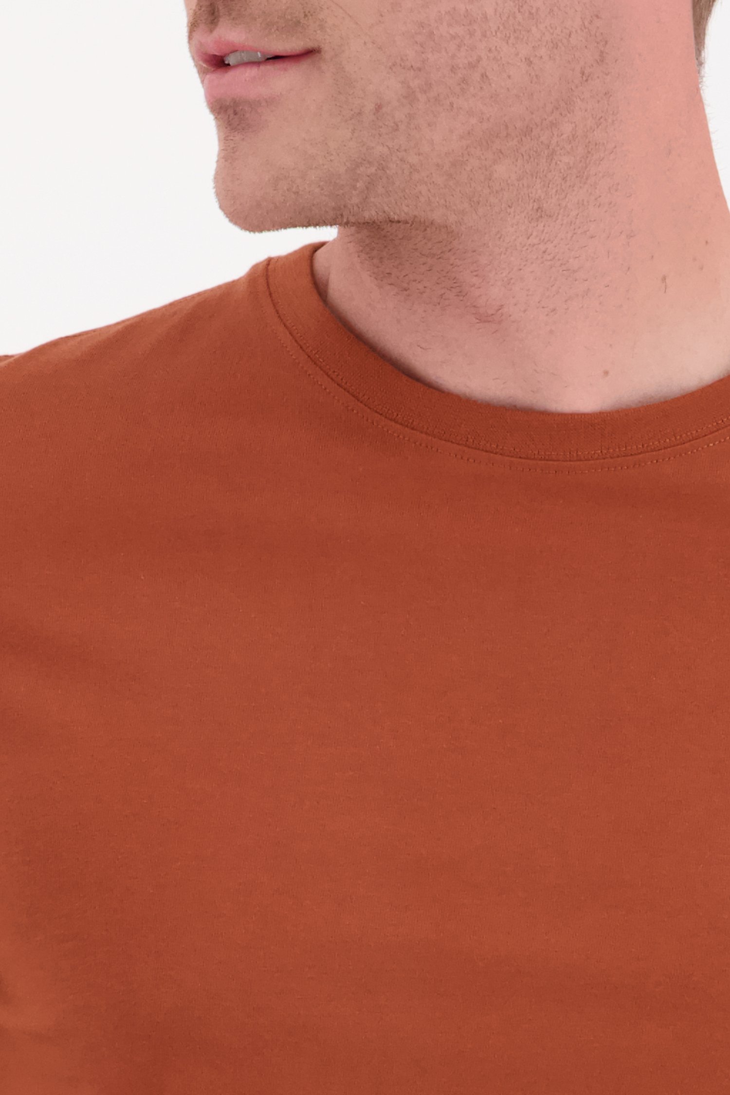 Oranjebruin T-shirt met lange mouwen van Ravøtt voor Heren