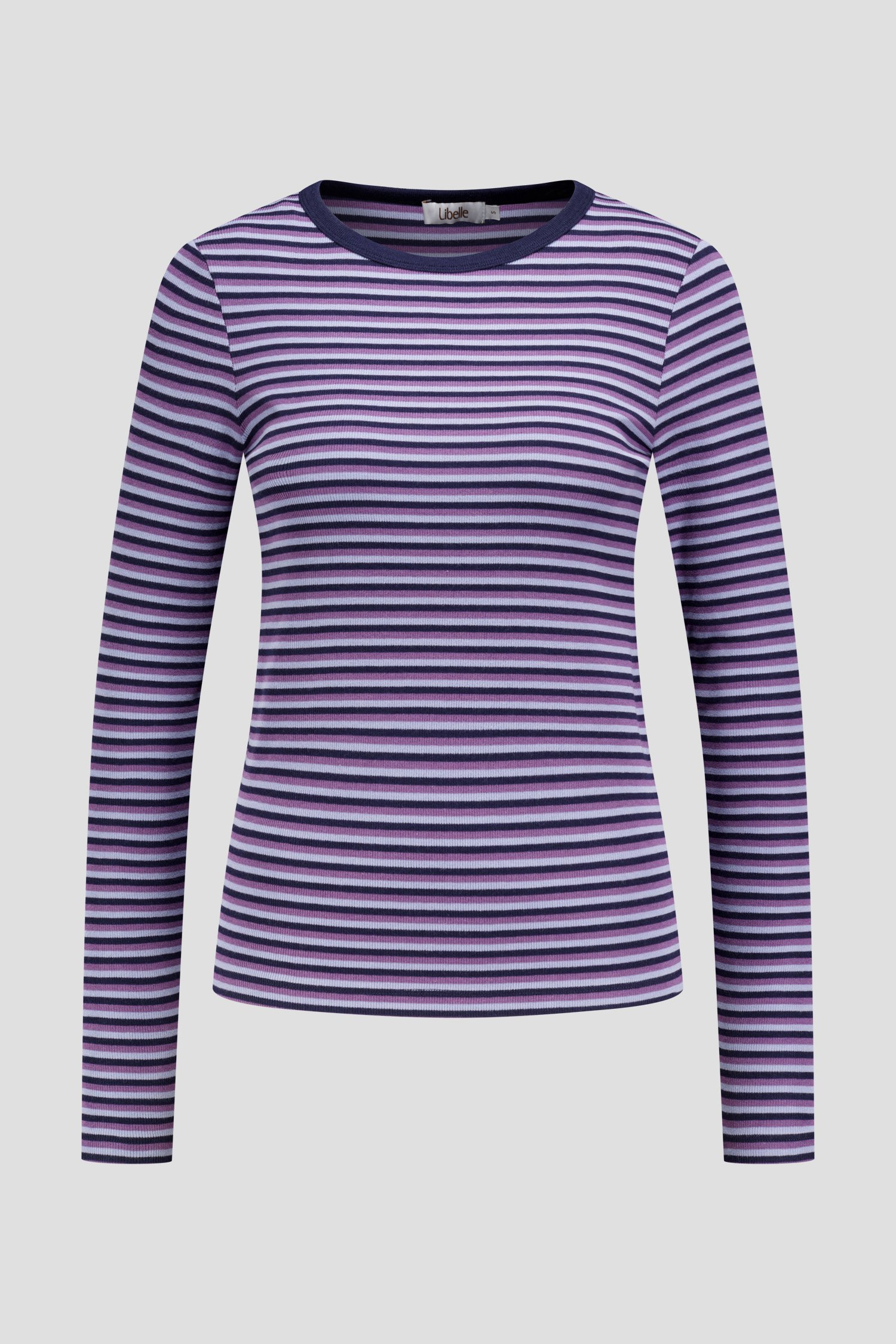Productfoto 1 van Paars-blauw gestreept T-shirt door Libelle voor Dames
