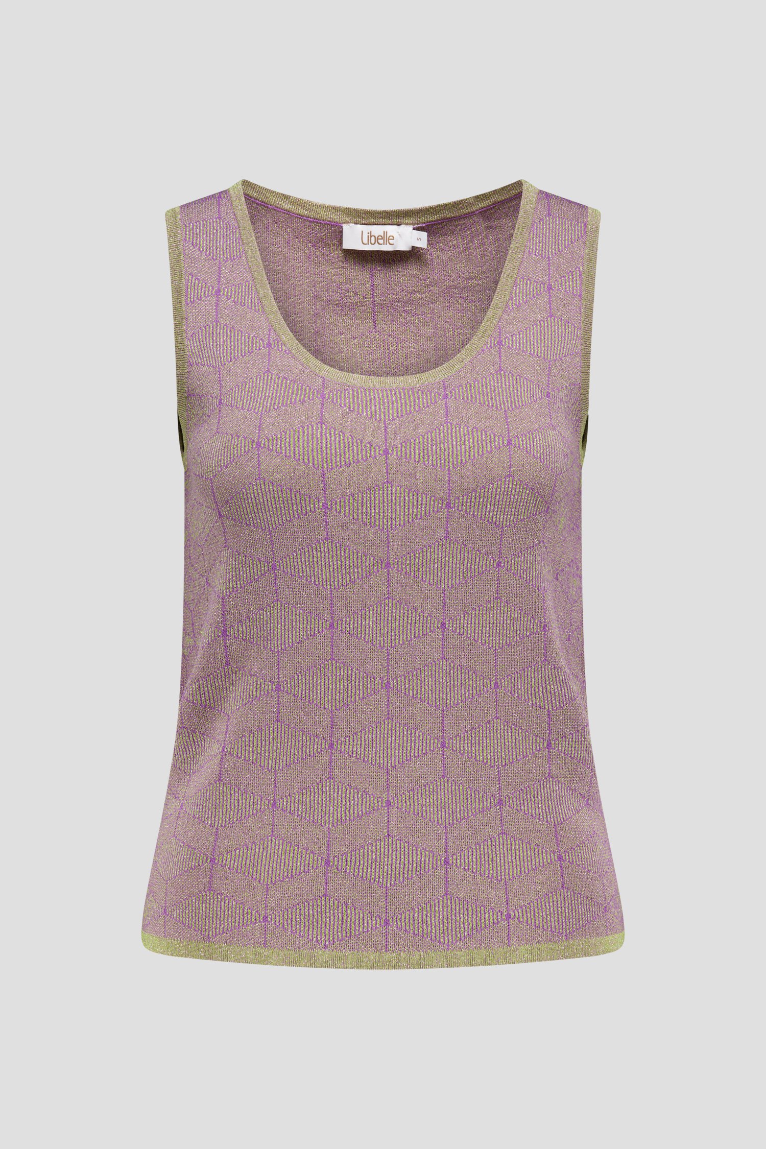 Paars-groene tricot top met glitter van Libelle voor Dames