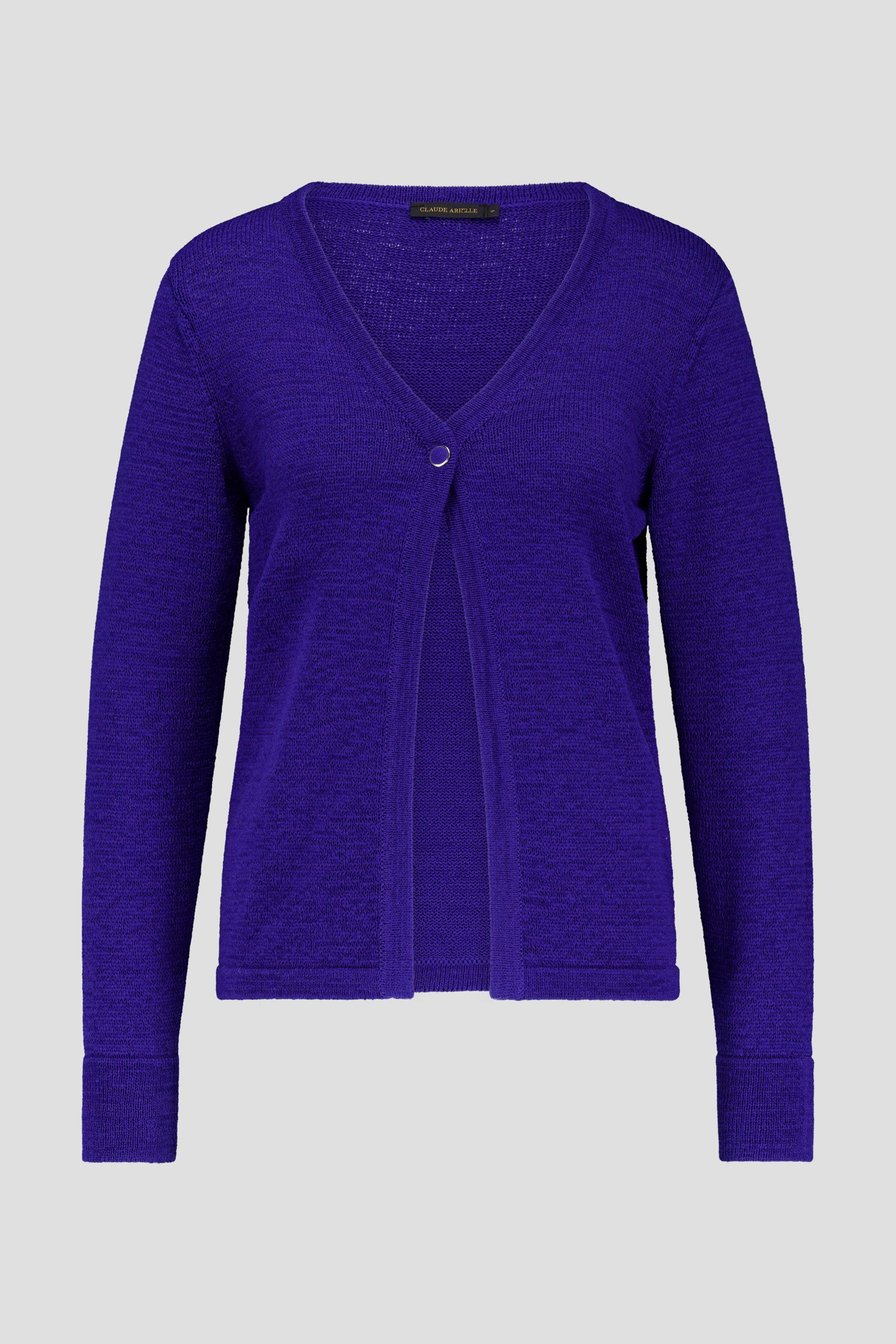 Paarsblauwe gebreide cardigan met één knoop van Claude Arielle voor Dames