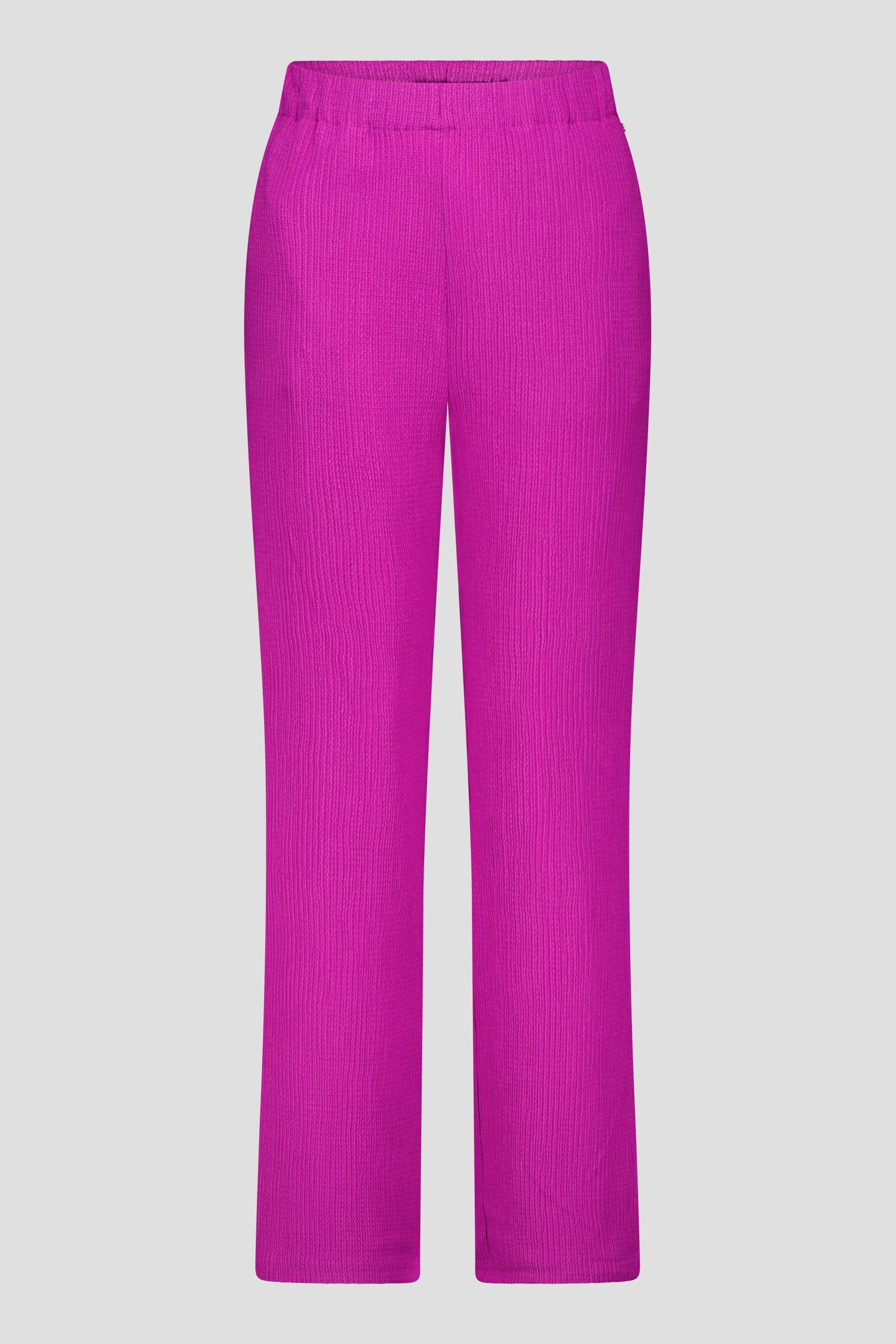 Paarse broek met structuur en elastische taille van Claude Arielle voor Dames