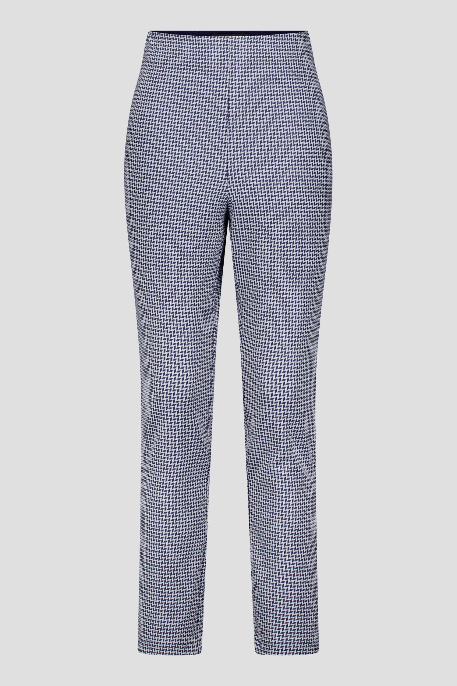 Photo produit 1 de Pantalon ajusté à motif blanc et bleu de Claude Arielle pour Femmes