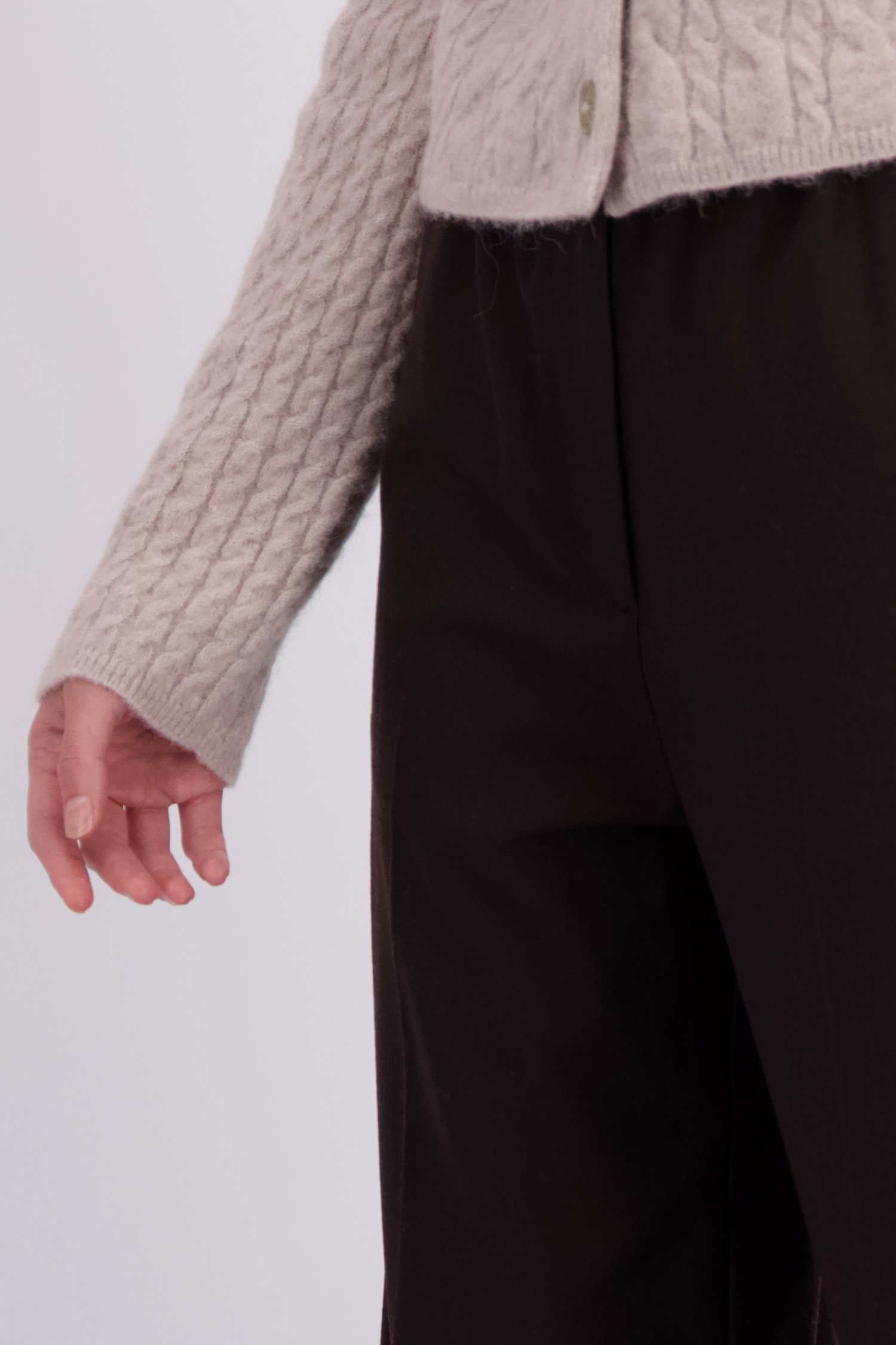 Détail de Pantalon ample marron à taille élastique de Marc O'Polo pour Femmes