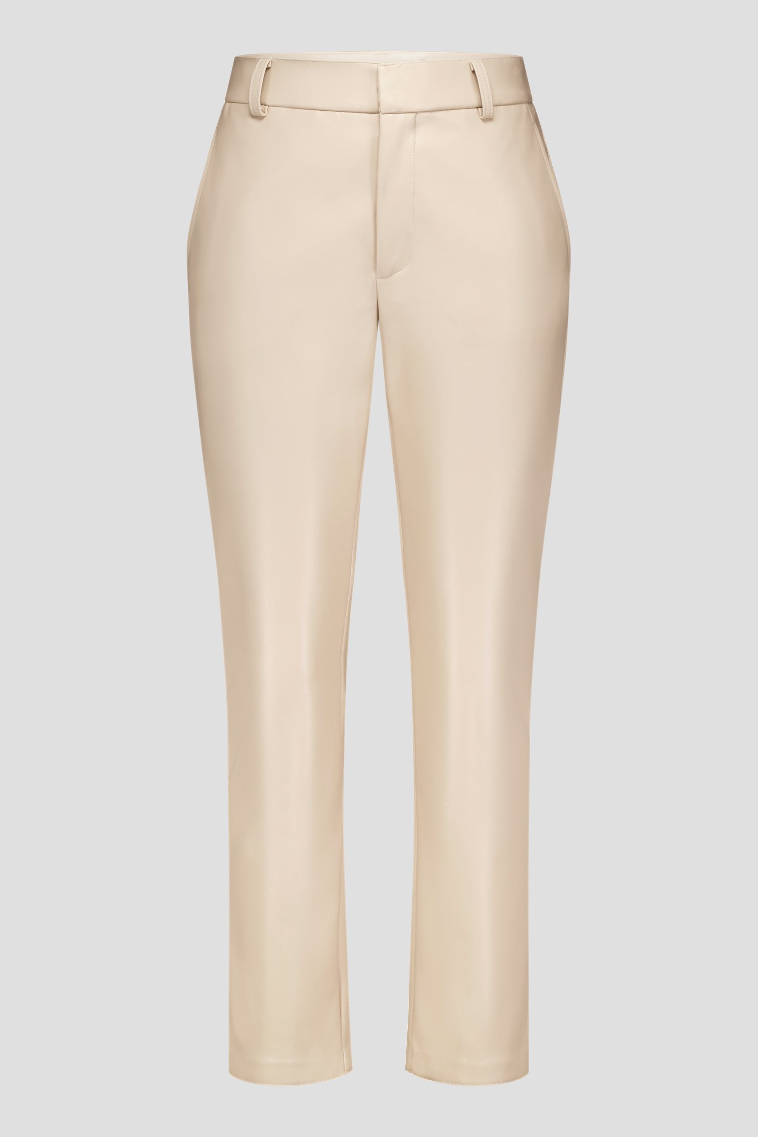 Pantalon beige avec aspect cuir - Slim fit de Geisha pour Femmes