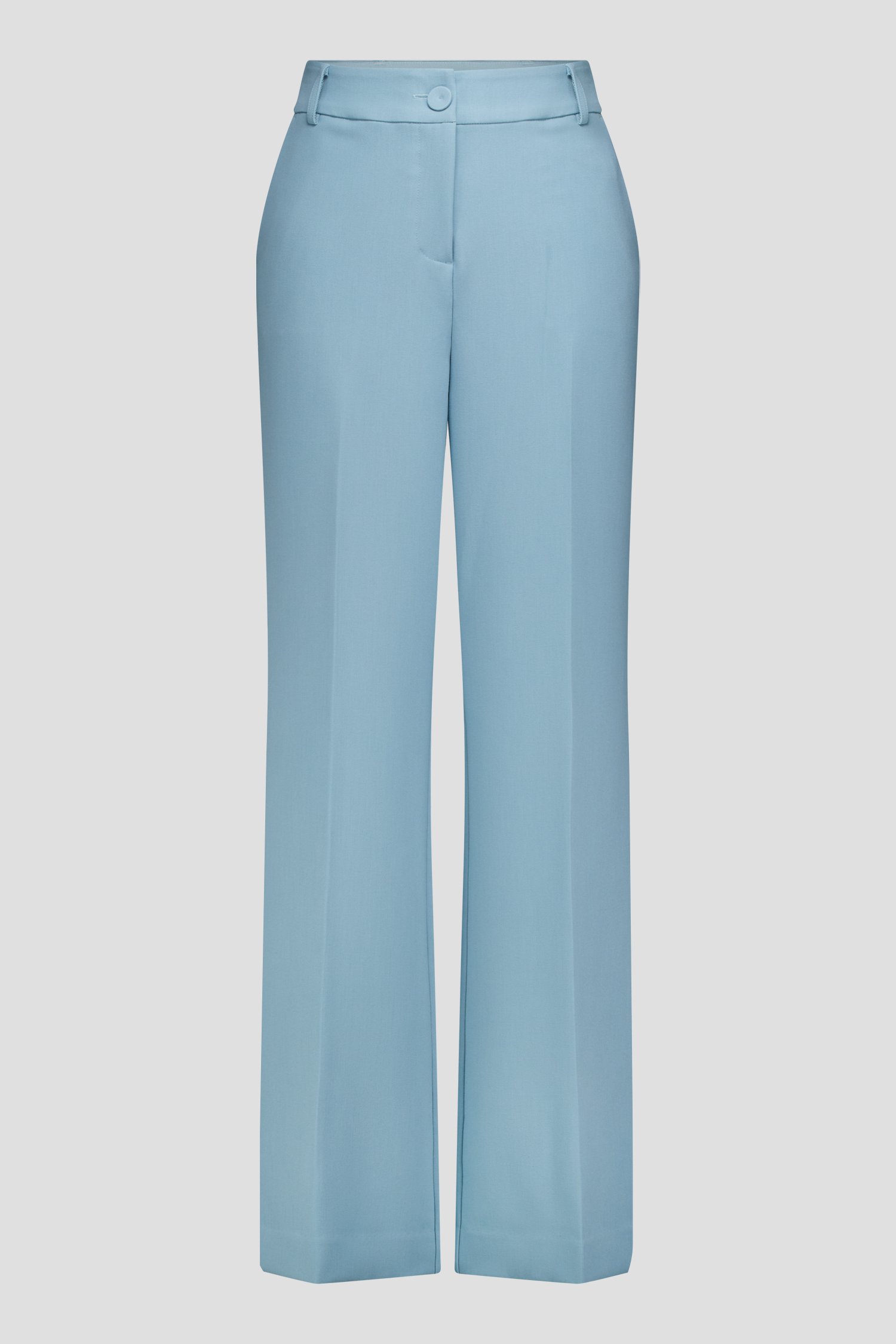 Photo produit 1 de Pantalon bleu à jambes larges avec pli de D'Auvry pour Femmes