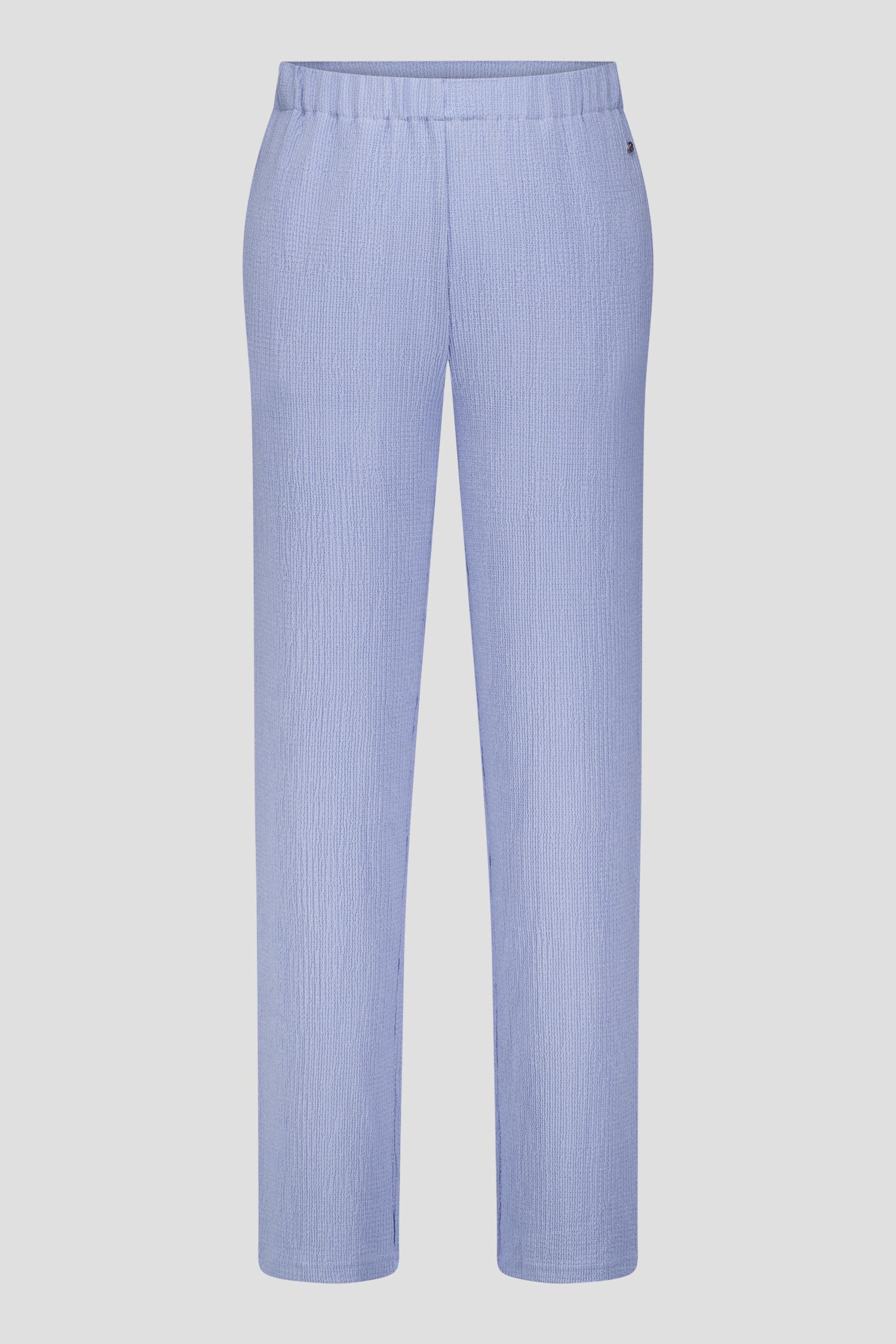 Photo produit 2 de Pantalon bleu clair structuré à taille élastique de Claude Arielle pour Femmes