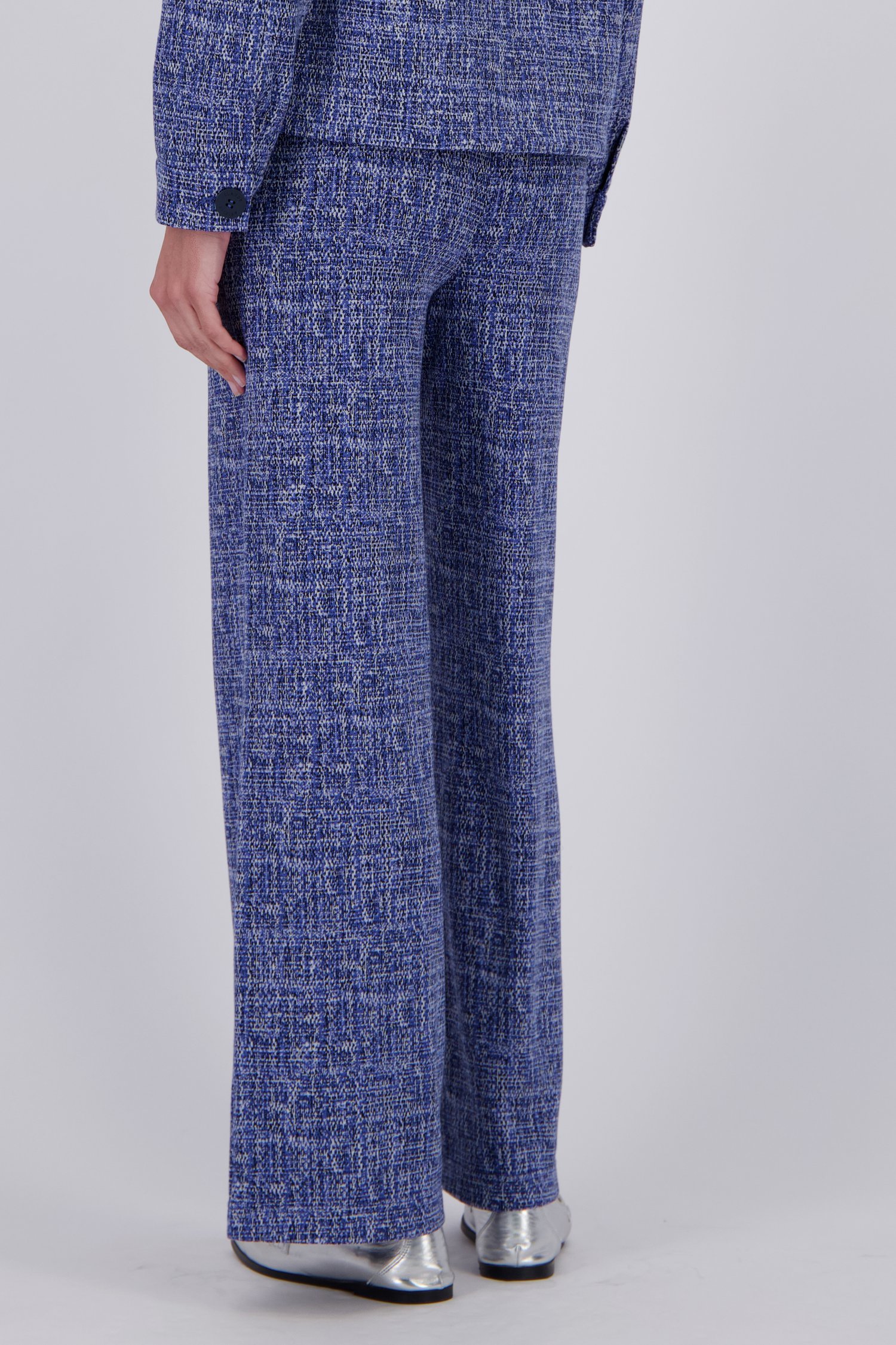 Pantalon bleu mélangé à coupe ample de Claude Arielle pour Femmes