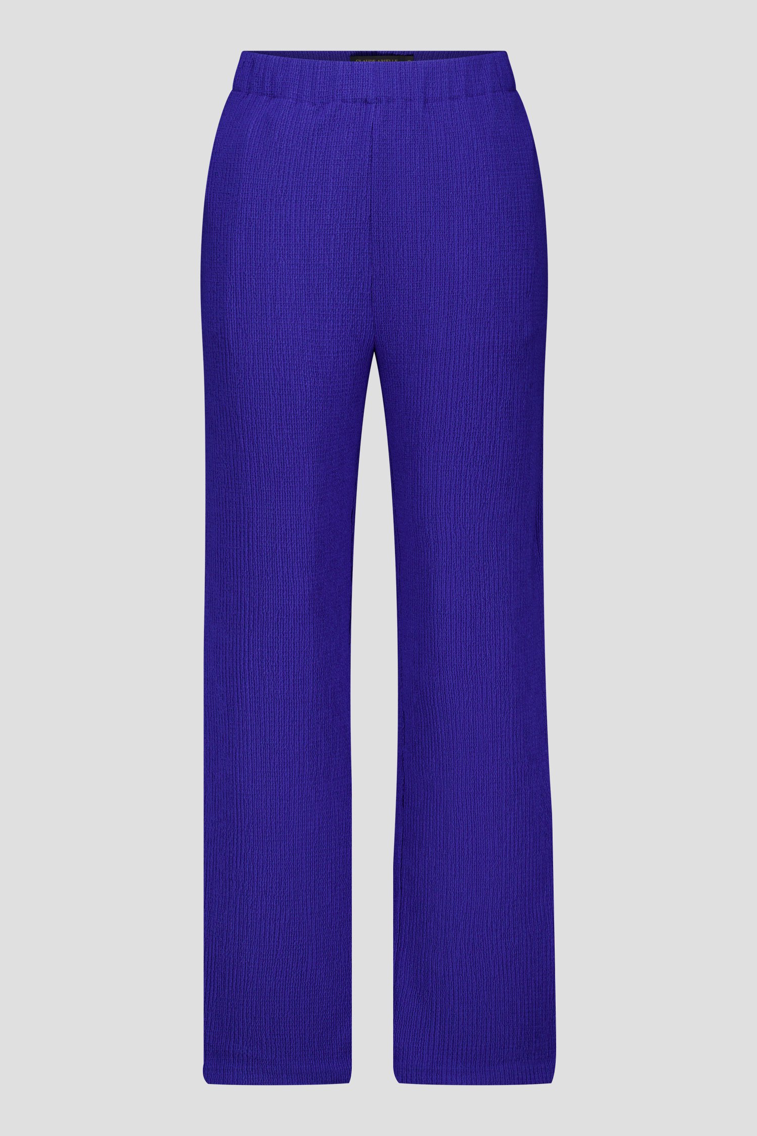 Pantalon bleu texturé avec taille élastique de Claude Arielle pour Femmes