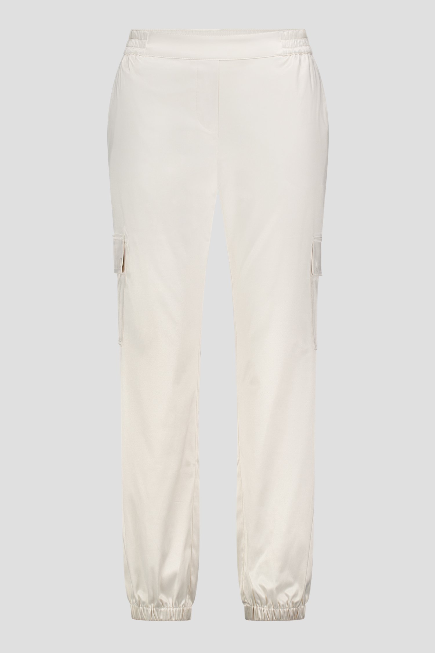 Pantalon cargo écru avec aspect soie de Barbara Lebek pour Femmes
