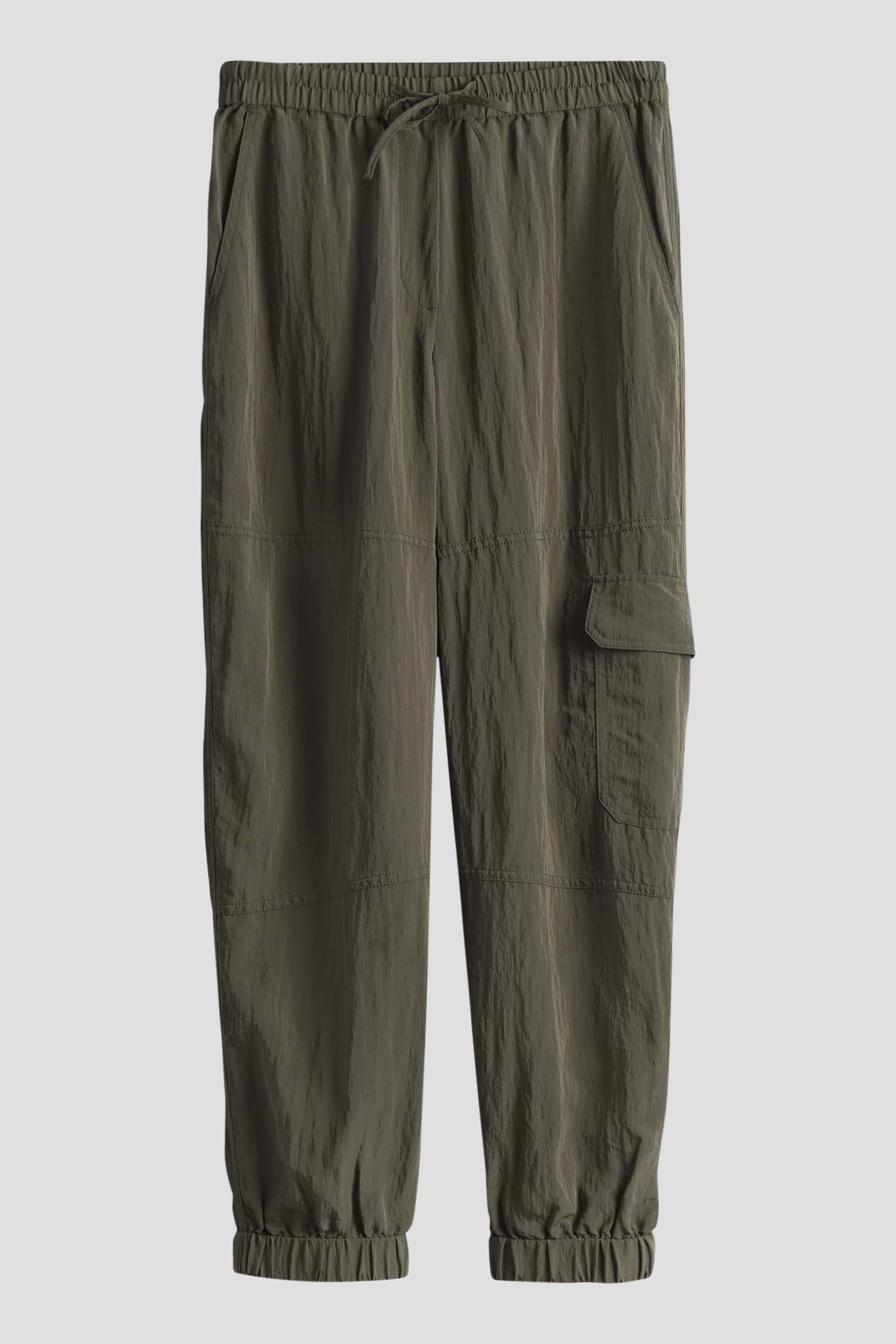 Pantalon cargo kaki avec structure froissée de Opus pour Femmes