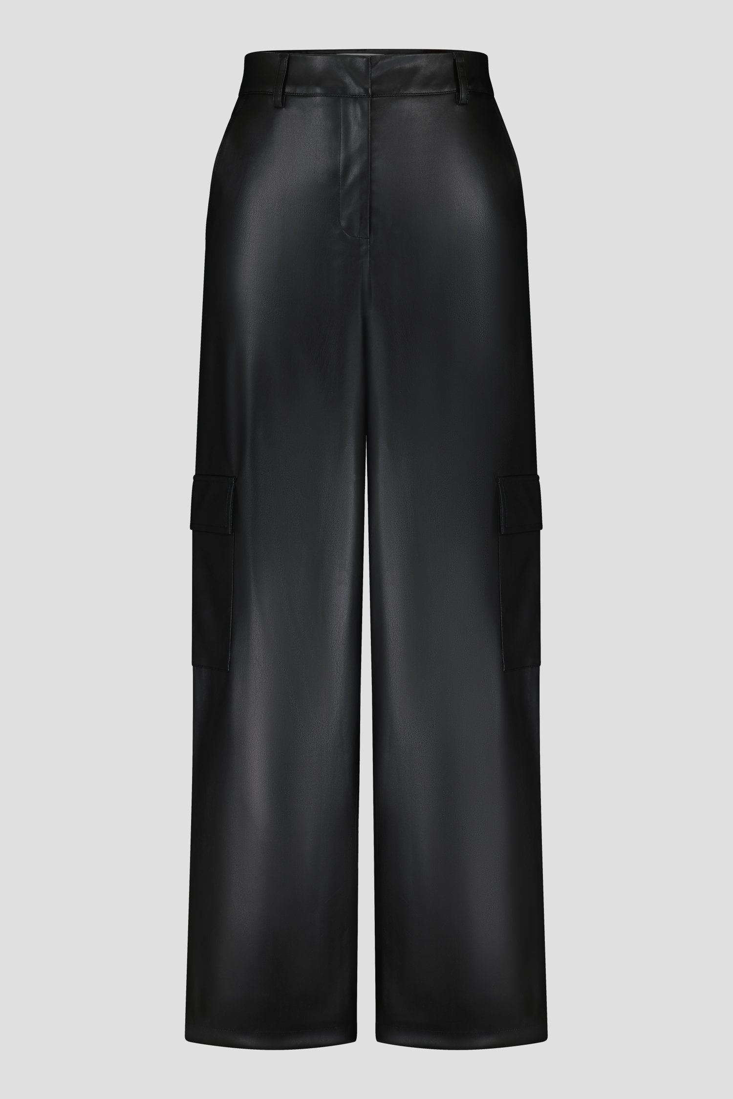 Pantalon cargo large noir à l'aspect cuir de JDY pour Femmes