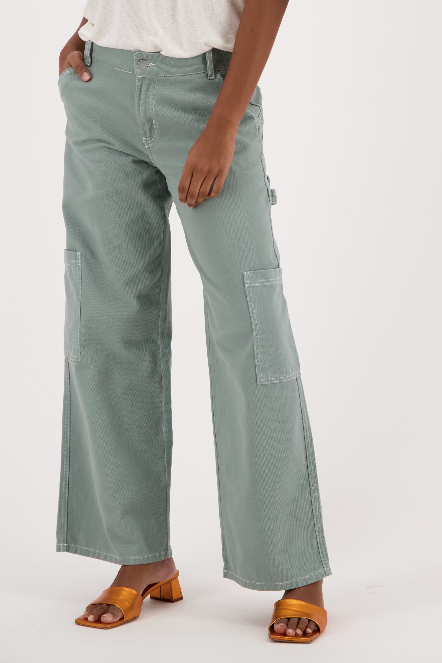 Pantalon cargo large vert clair de JDY pour Femmes