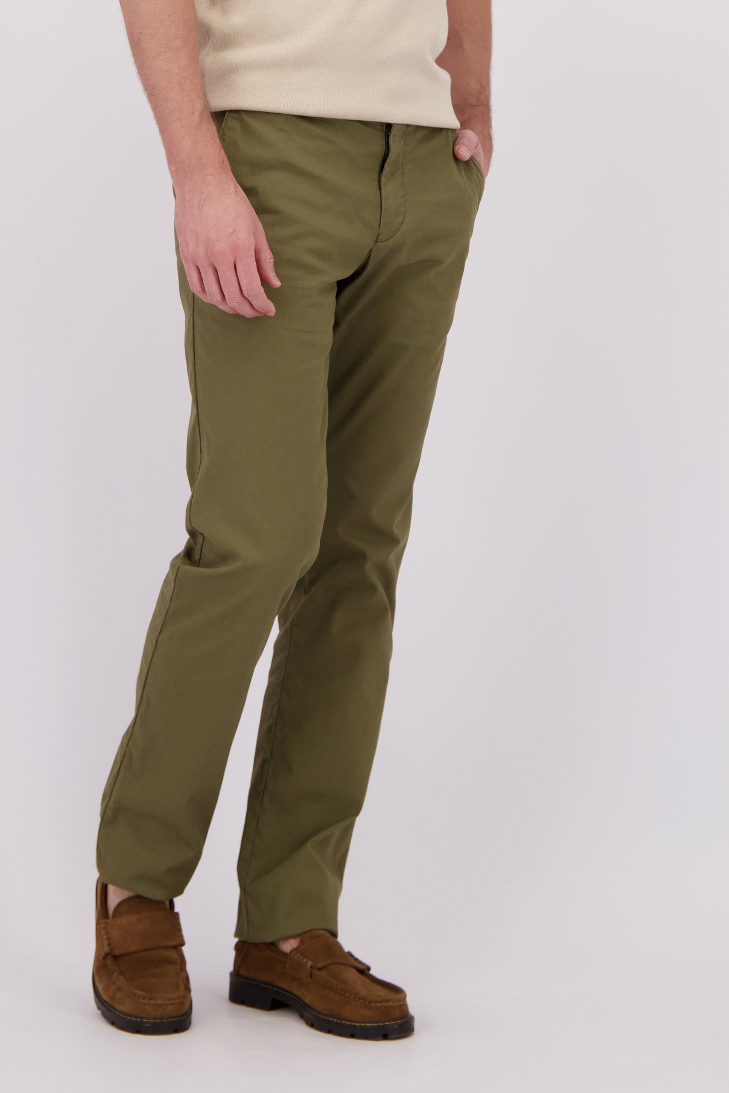 Détail de Pantalon chino kaki - New York - Slim fit de Brassville pour Hommes