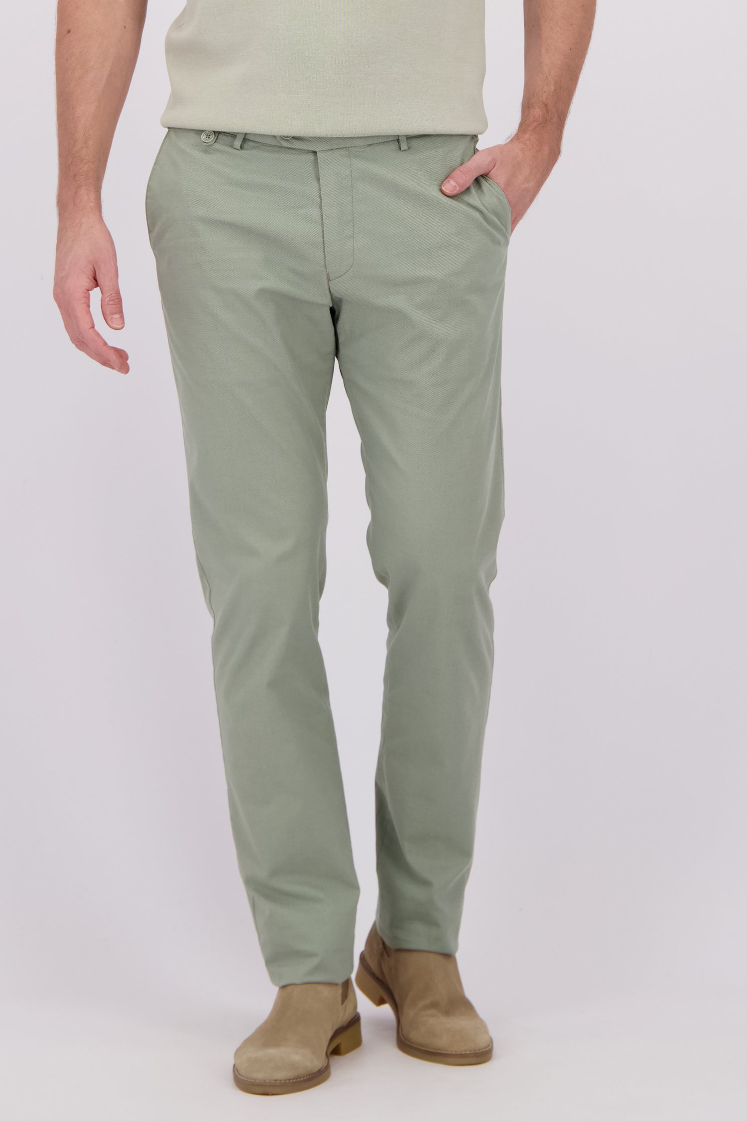 Détail de Pantalon chino vert - Dallas - Slim fit de Brassville pour Hommes