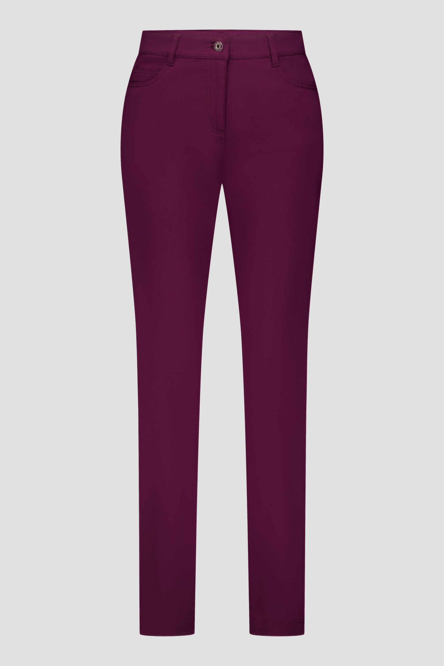 Photo produit 2 de Pantalon coloré en stretch - bordeaux de Claude Arielle pour Femmes