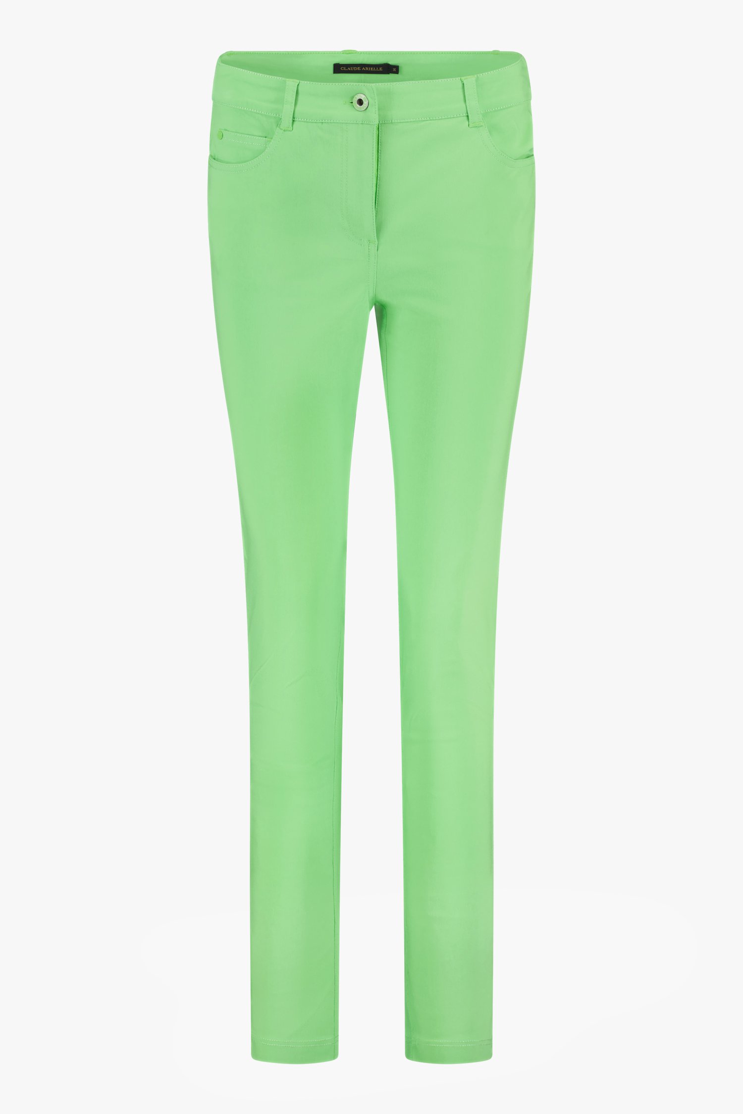 Pantalon coloré en stretch - vert de Claude Arielle pour Femmes
