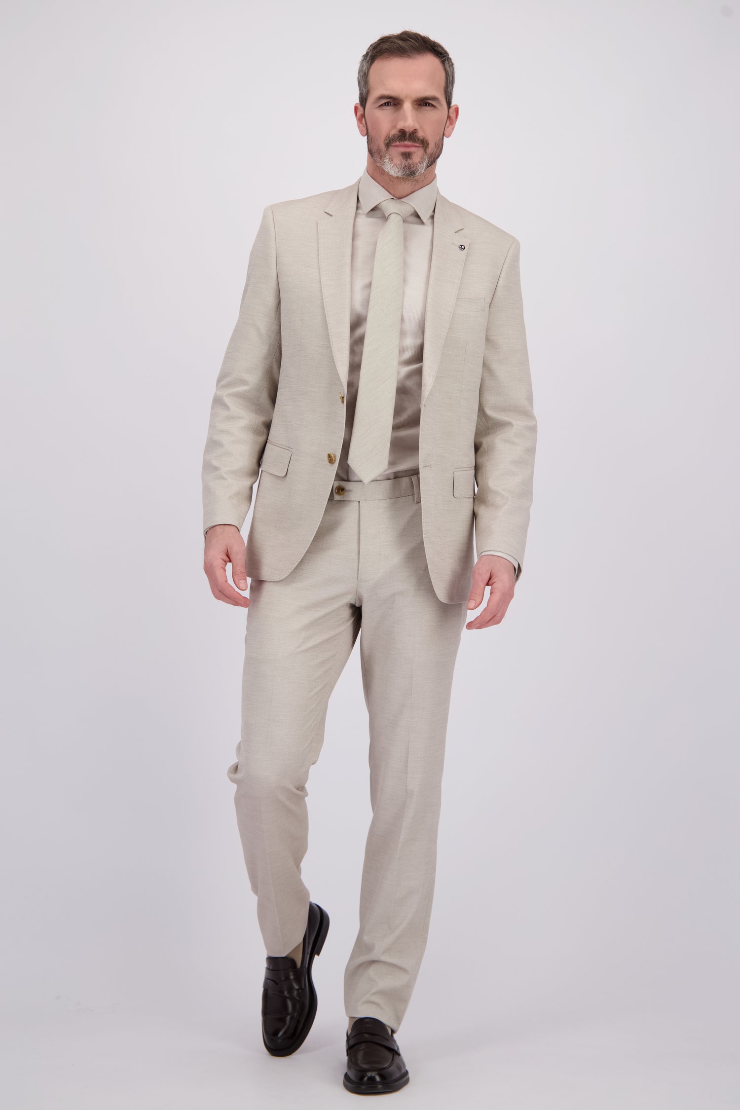 Le devant de Pantalon de costume beige chiné - Regular fit de Dansaert Black pour Hommes