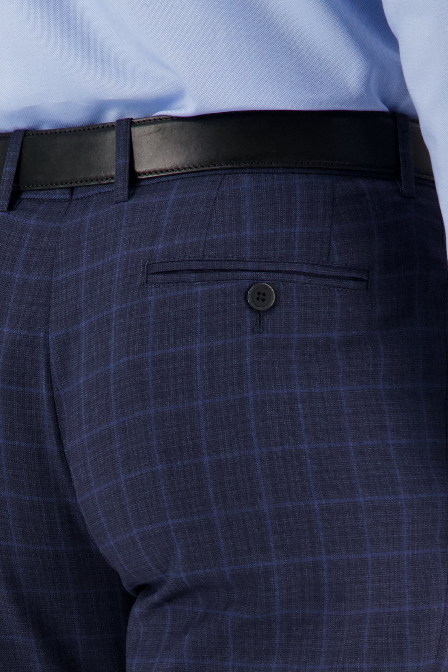 Pantalon de costume bleu à carreaux - slim fit de Dansaert Black pour Hommes