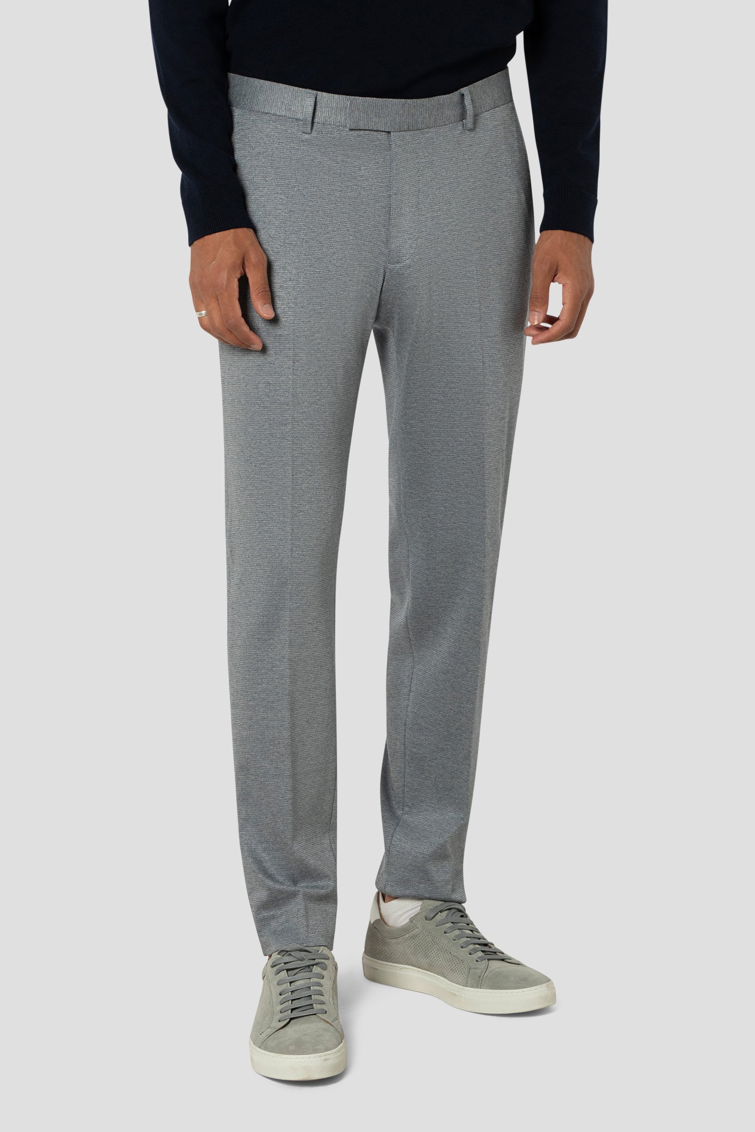 Le devant de Pantalon de costume bleu chiné de Benvenuto pour Hommes