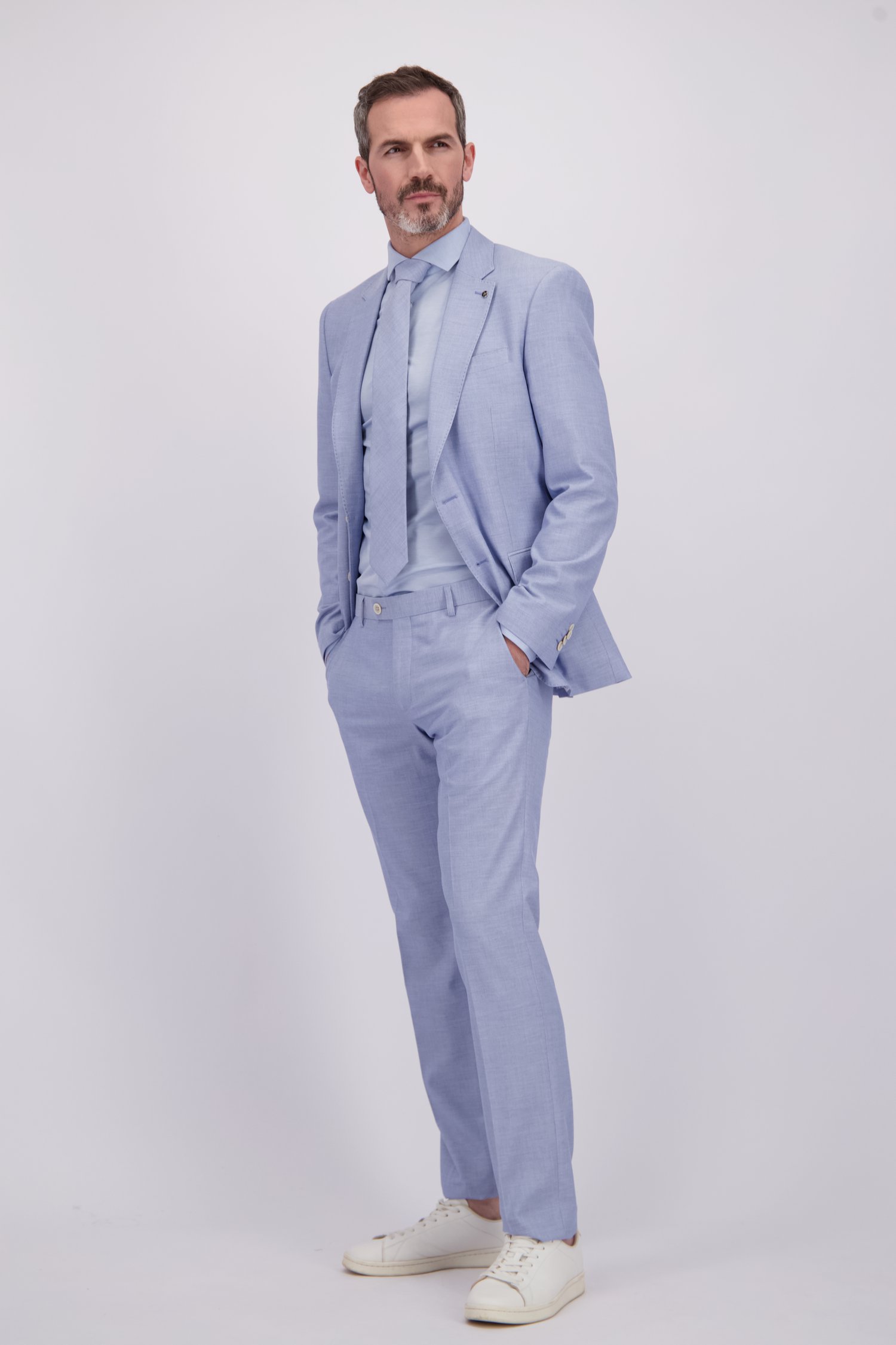 Le devant de Pantalon de costume bleu clair - Regular fit de Dansaert Black pour Hommes