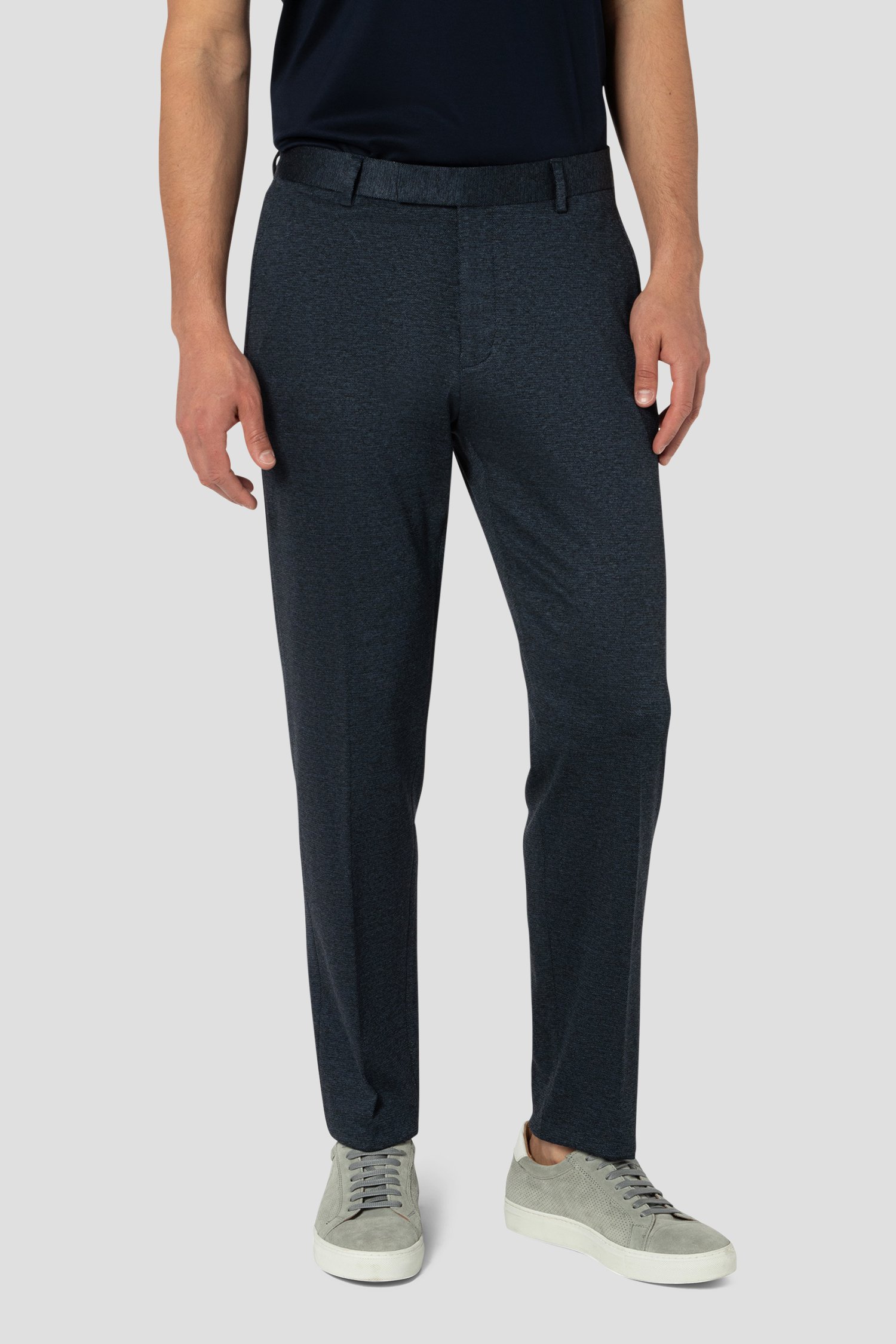 Le devant de Pantalon de costume bleu foncé chiné de Benvenuto pour Hommes