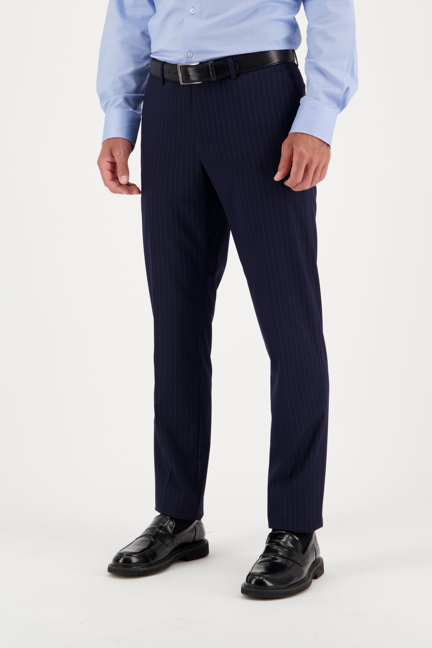 Pantalon de costume bleu foncé rayé - regular fit de Dansaert Black pour Hommes