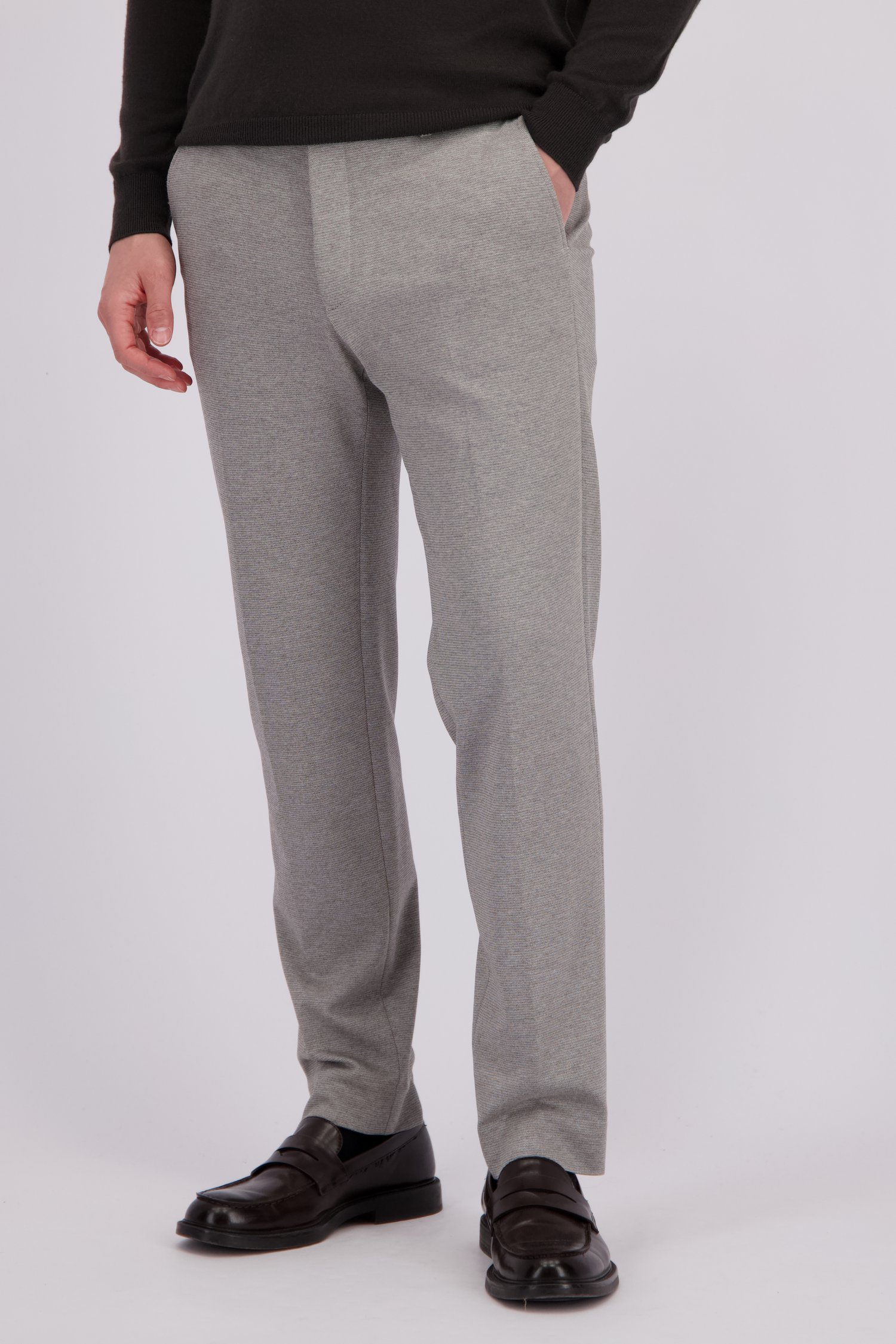 Le devant de Pantalon de costume chiné gris-beige de Benvenuto pour Hommes