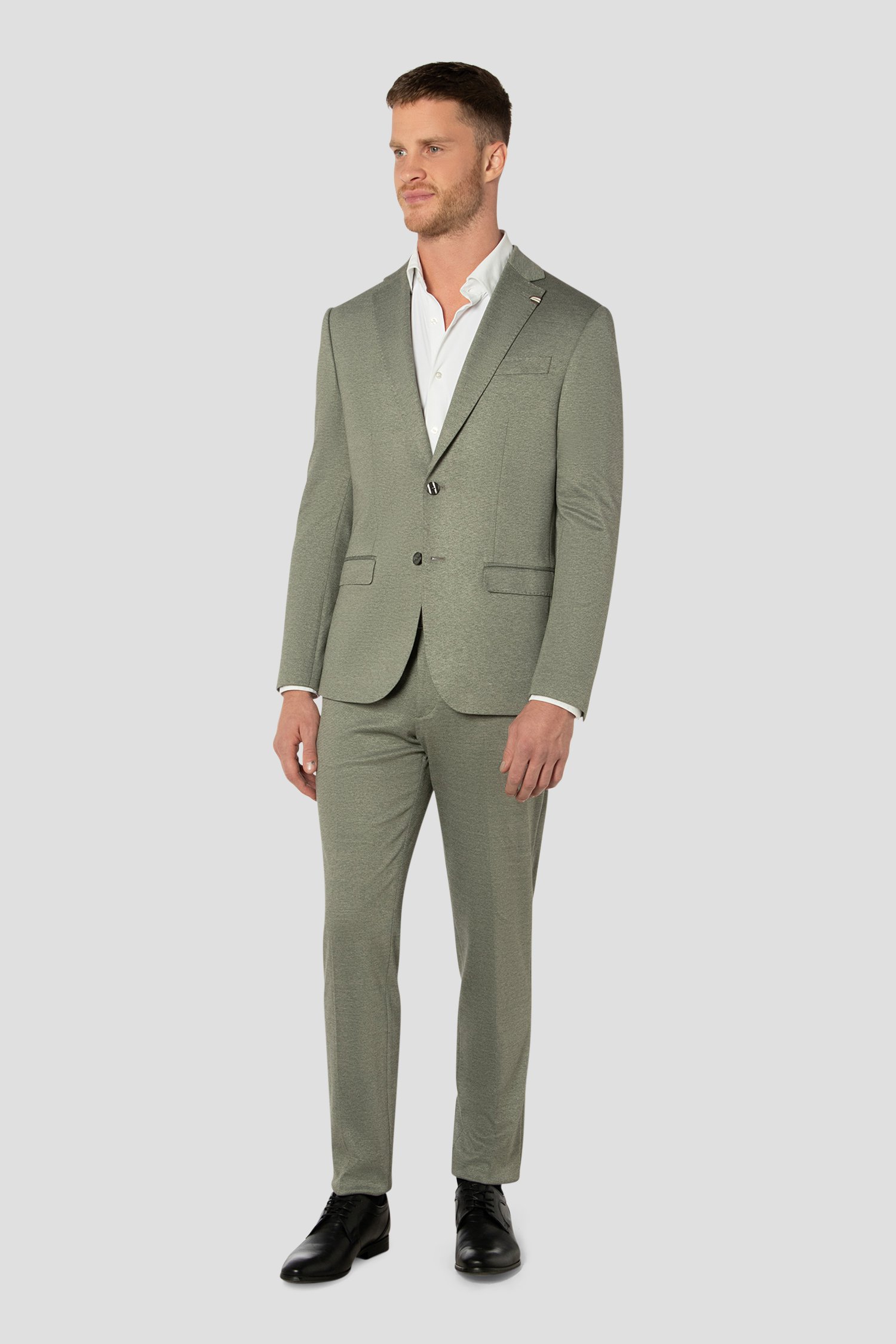 Photo produit 2 de Pantalon de costume vert chiné de Benvenuto pour Hommes