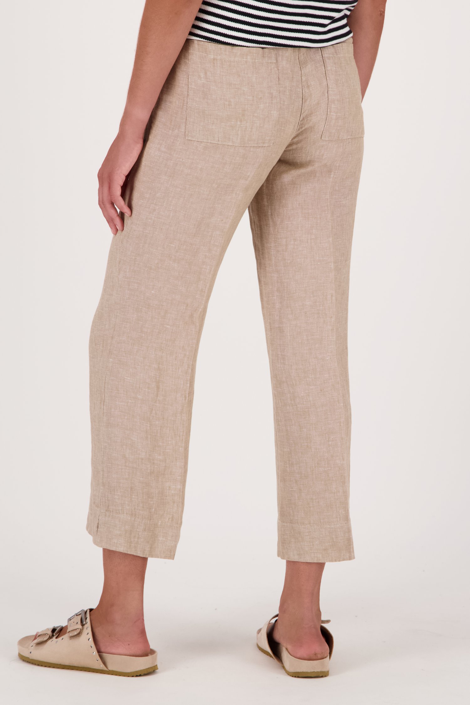 Pantalon en lin beige - longueur 7/8  de Opus pour Femmes