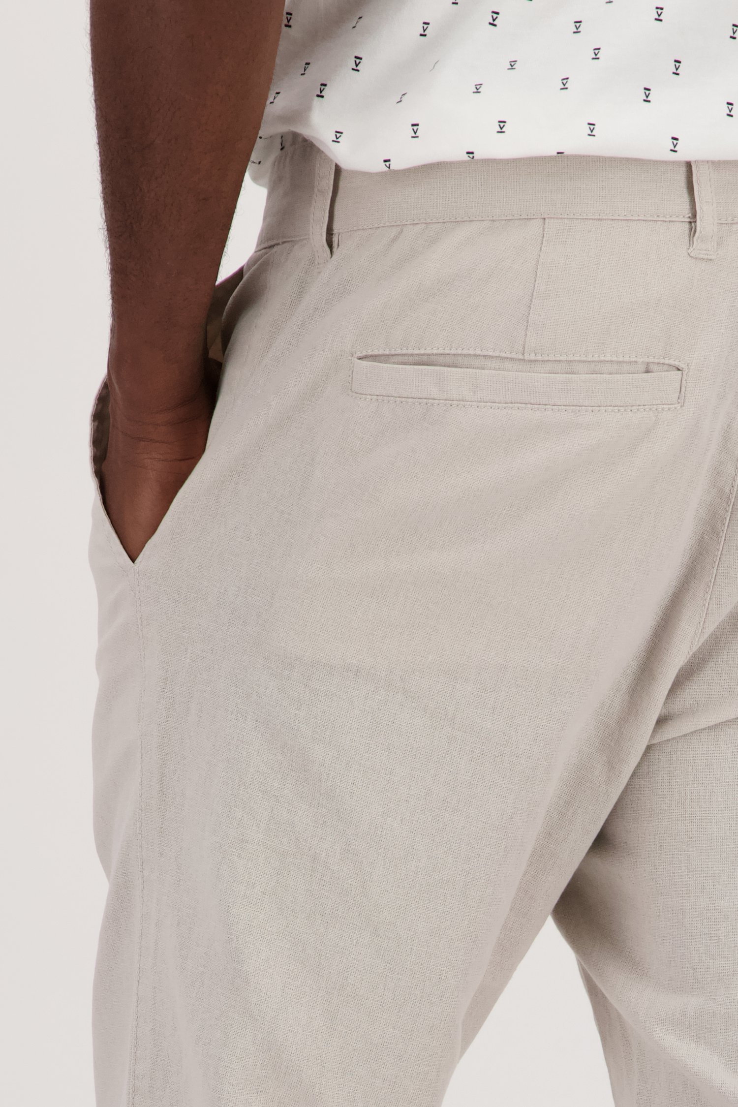 Pantalon en lin gris clair de Casual Five pour Hommes