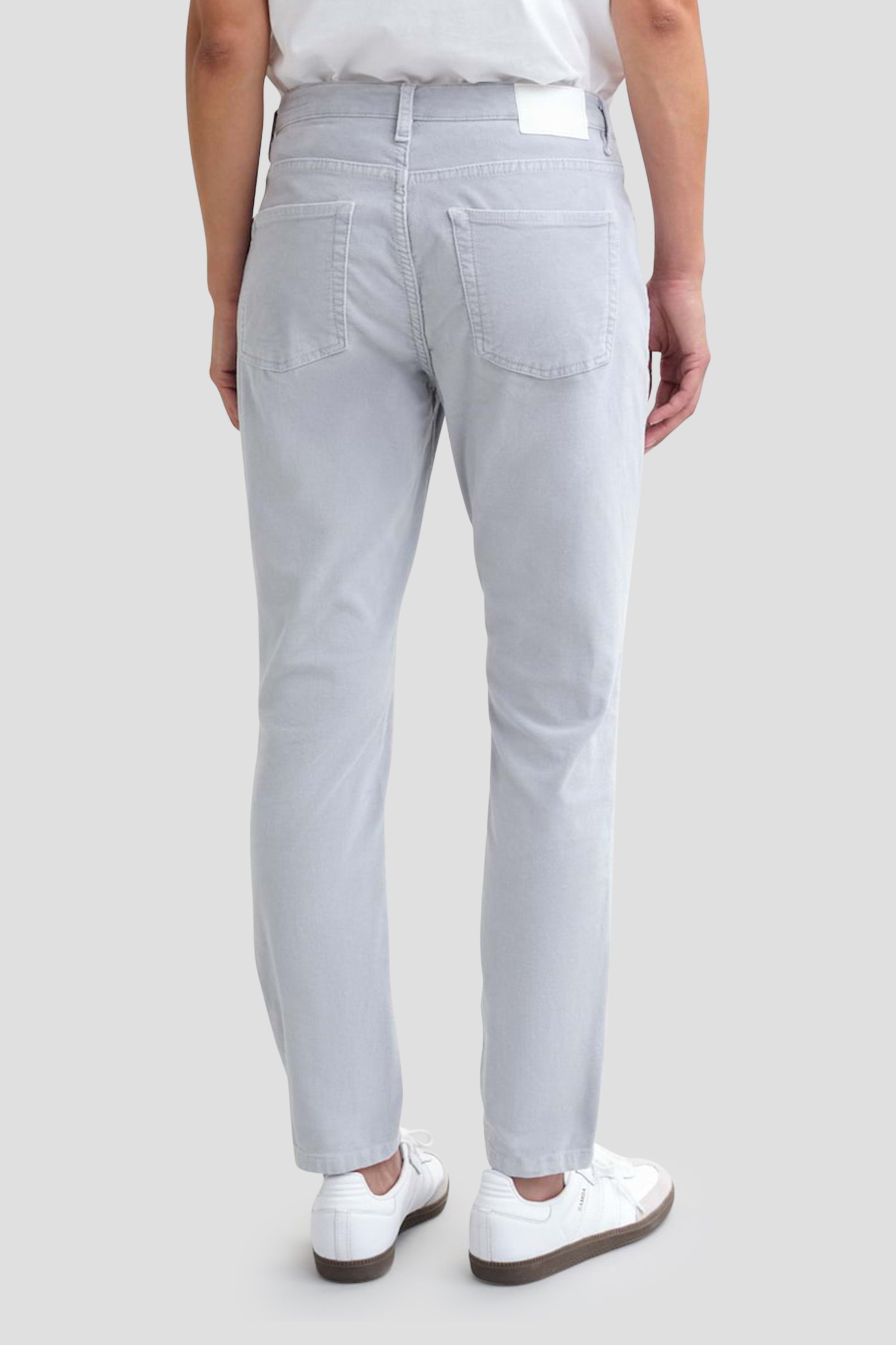 Pantalon en velours gris clair - Slim fit de Opus pour Femmes