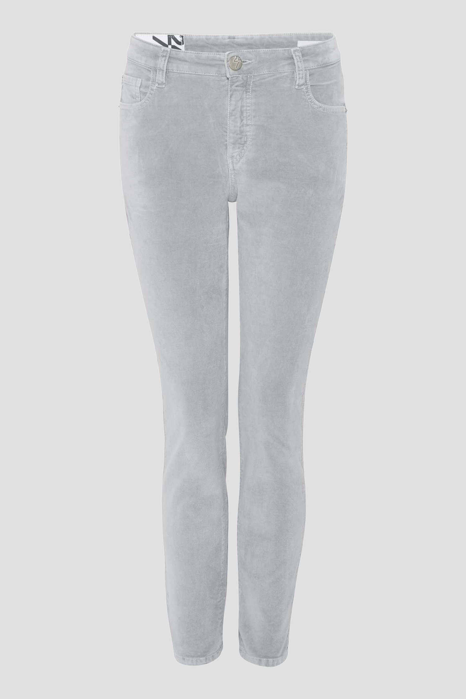 Pantalon en velours gris clair - Slim fit de Opus pour Femmes