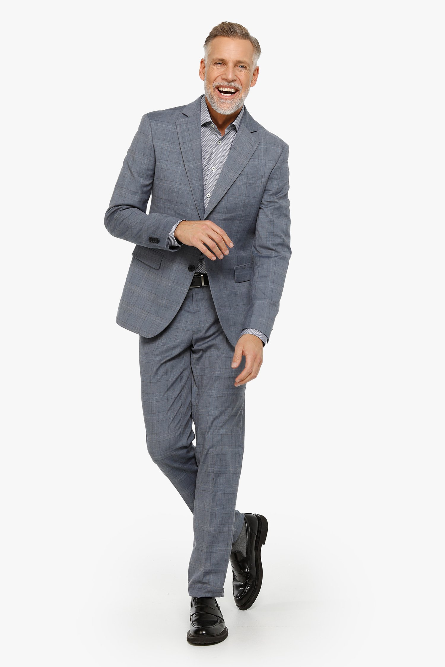 Pantalon gris clair à carreaux - slim fit de Dansaert Black pour Hommes