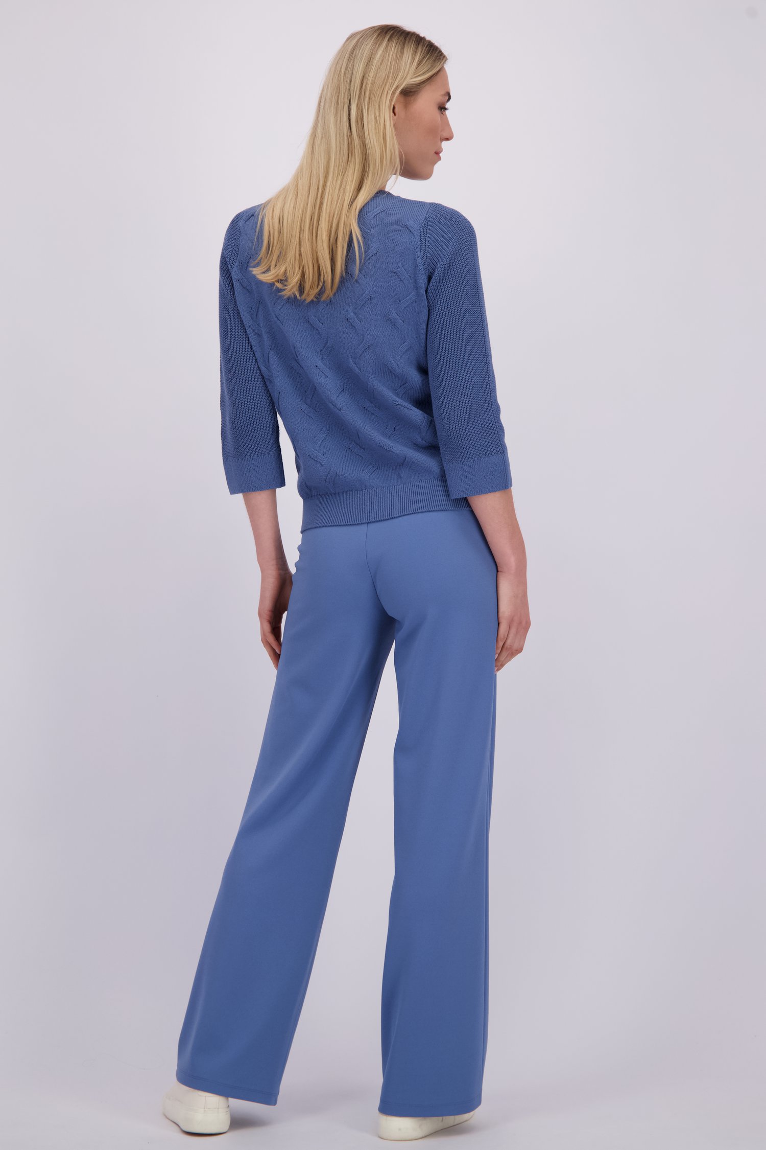 Le dos de Pantalon large bleu à taille élastique de Liberty Island pour Femmes