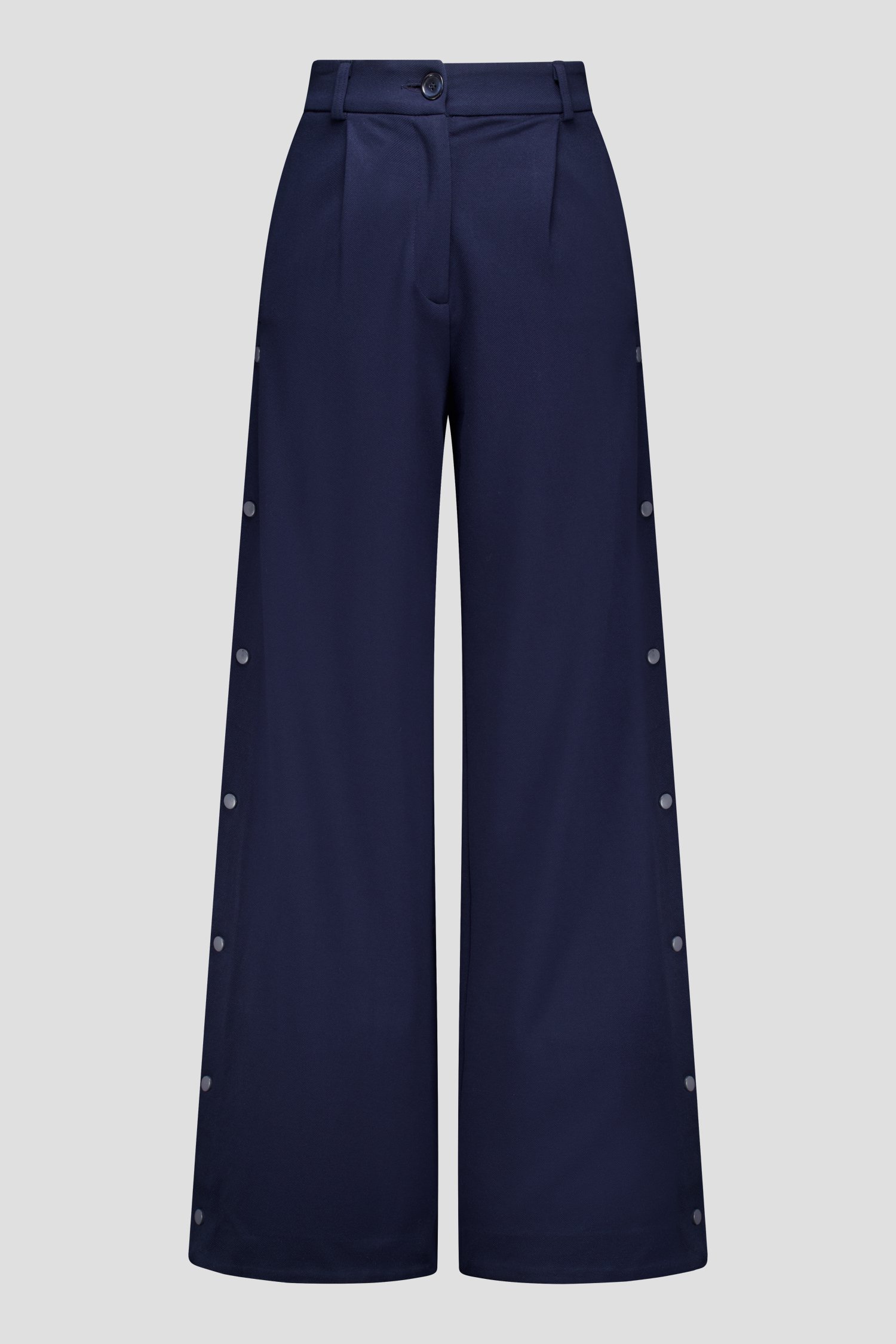 Photo produit 1 de Pantalon large bleu foncé avec boutons décoratifs de AC by Annelien Coorevits pour Femmes