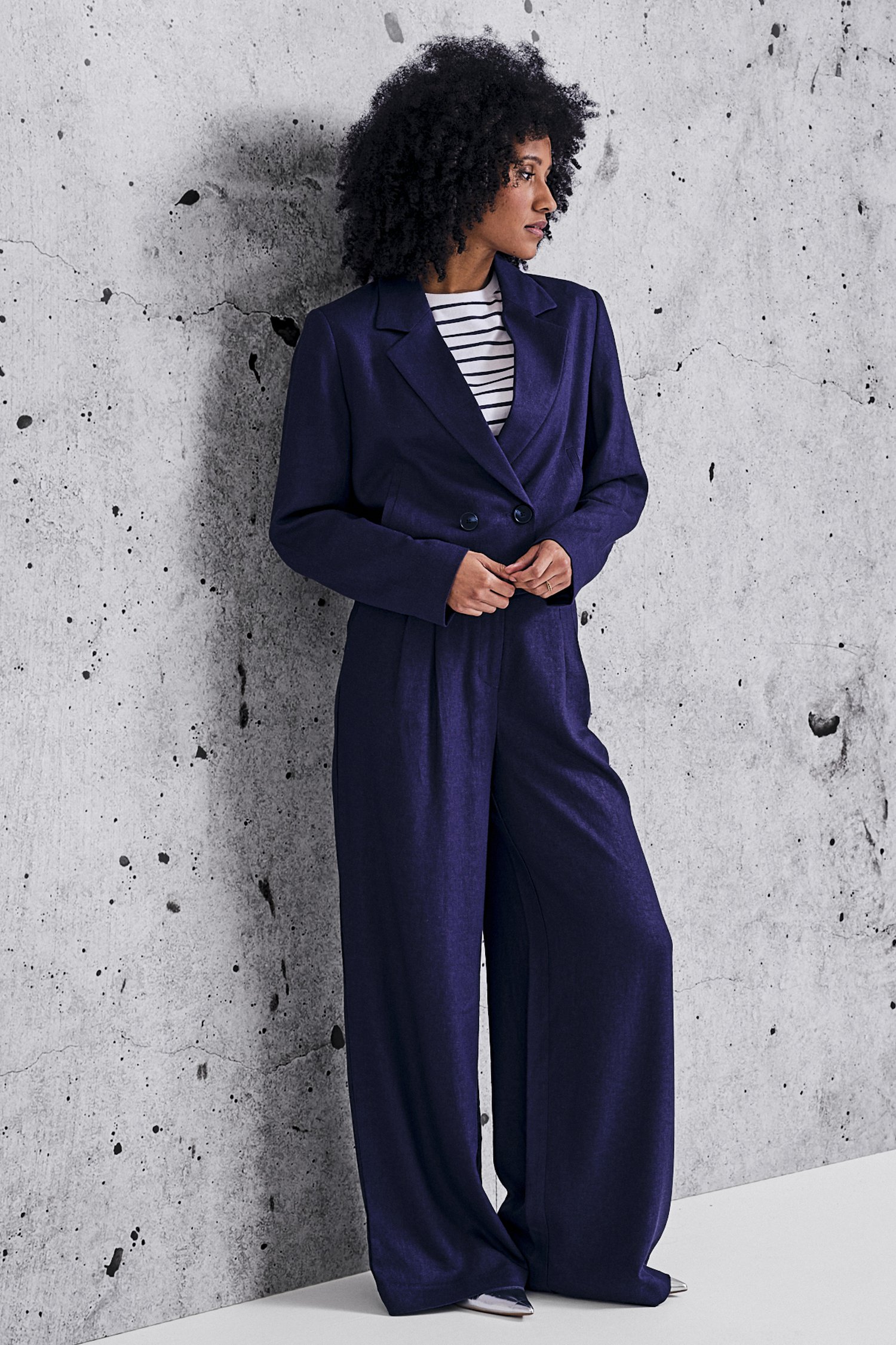 Pantalon large bleu foncé de Louise pour Femmes