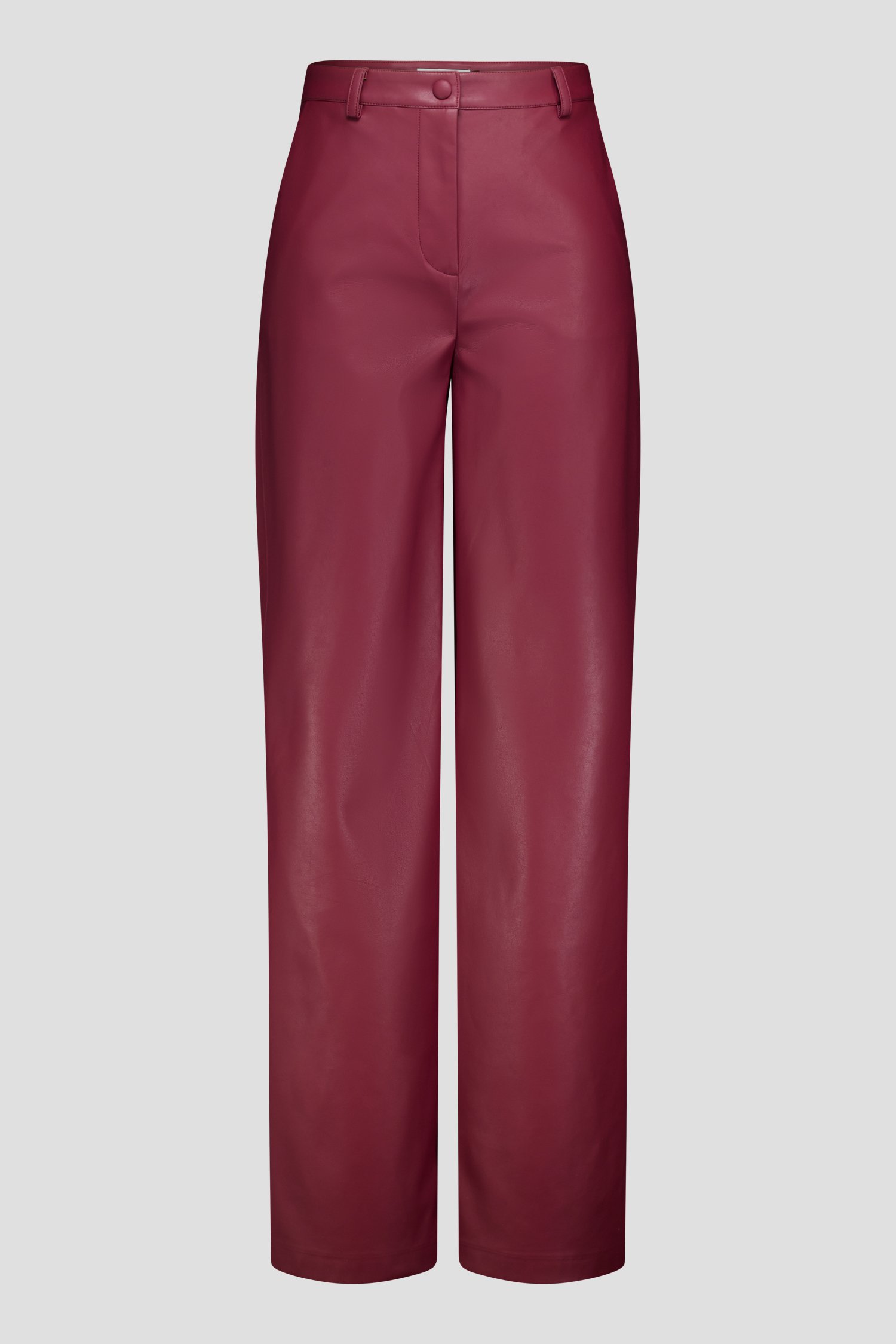 Photo produit 1 de Pantalon large bordeaux à l'aspect cuir de D'Auvry pour Femmes