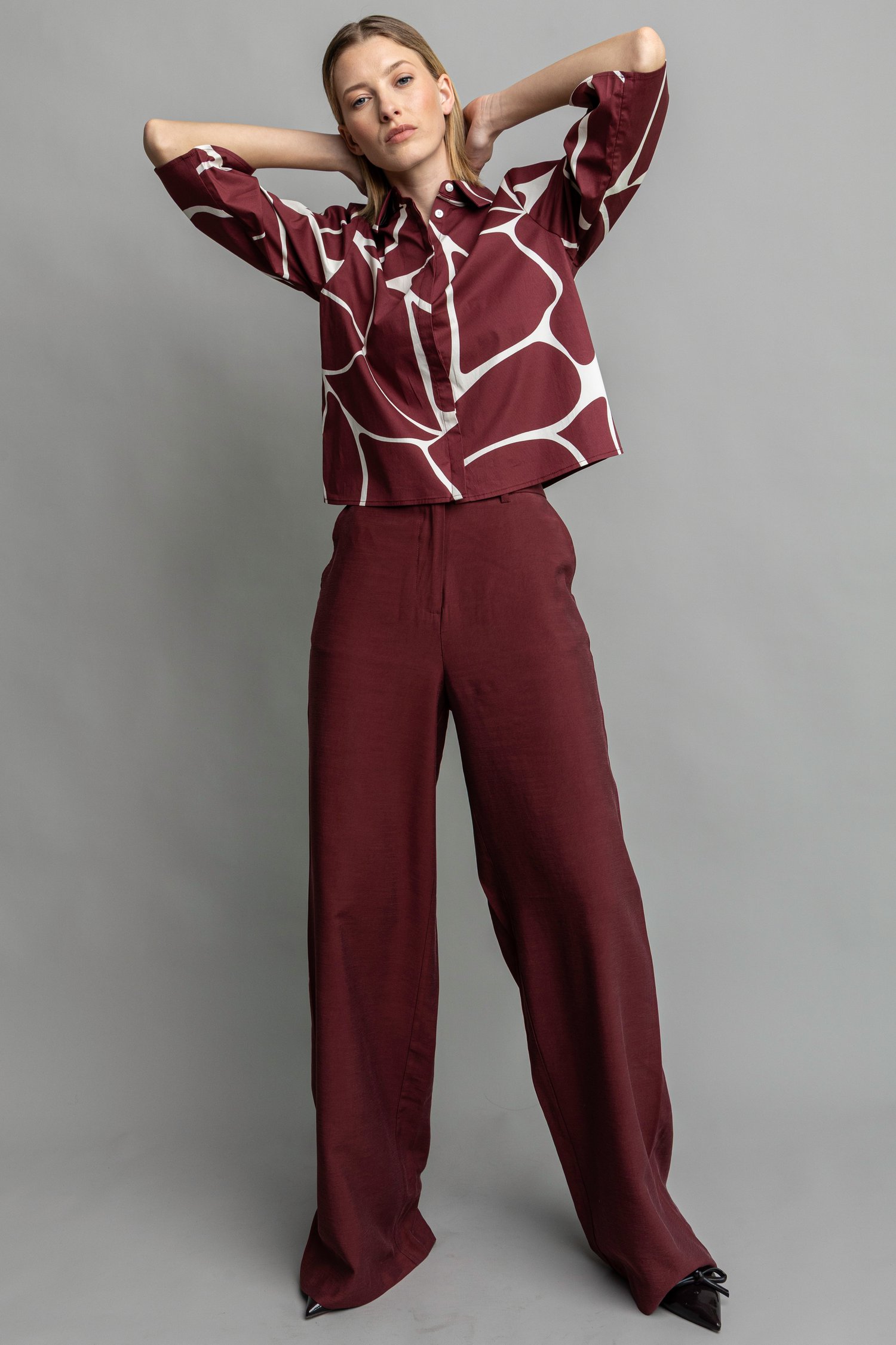 Photo supplémentaire 5 de Pantalon large bordeaux de D'Auvry pour Femmes
