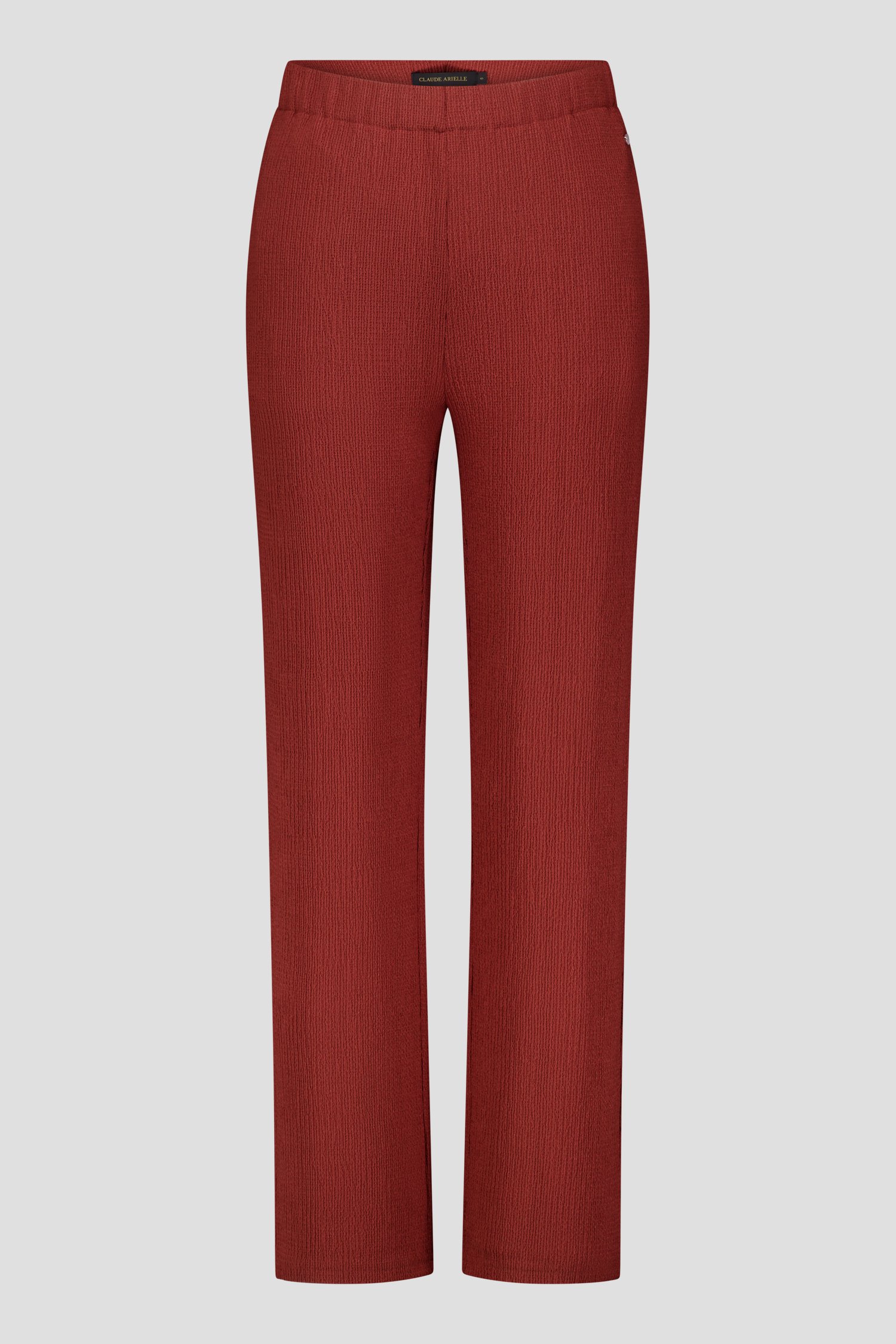Photo produit 1 de Pantalon large brun rouille à taille élastique de Claude Arielle pour Femmes