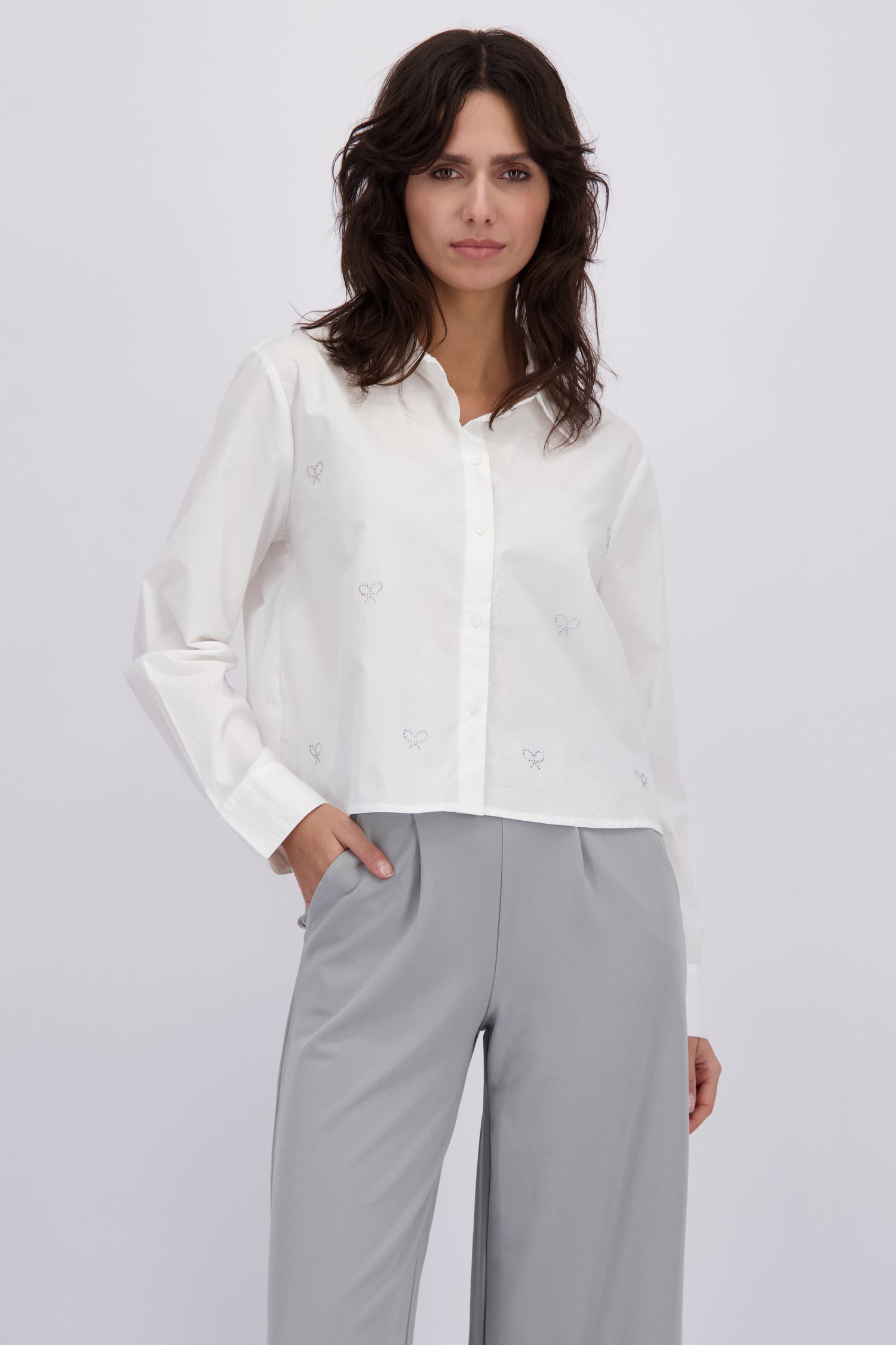 Le devant de Pantalon large gris de JDY pour Femmes