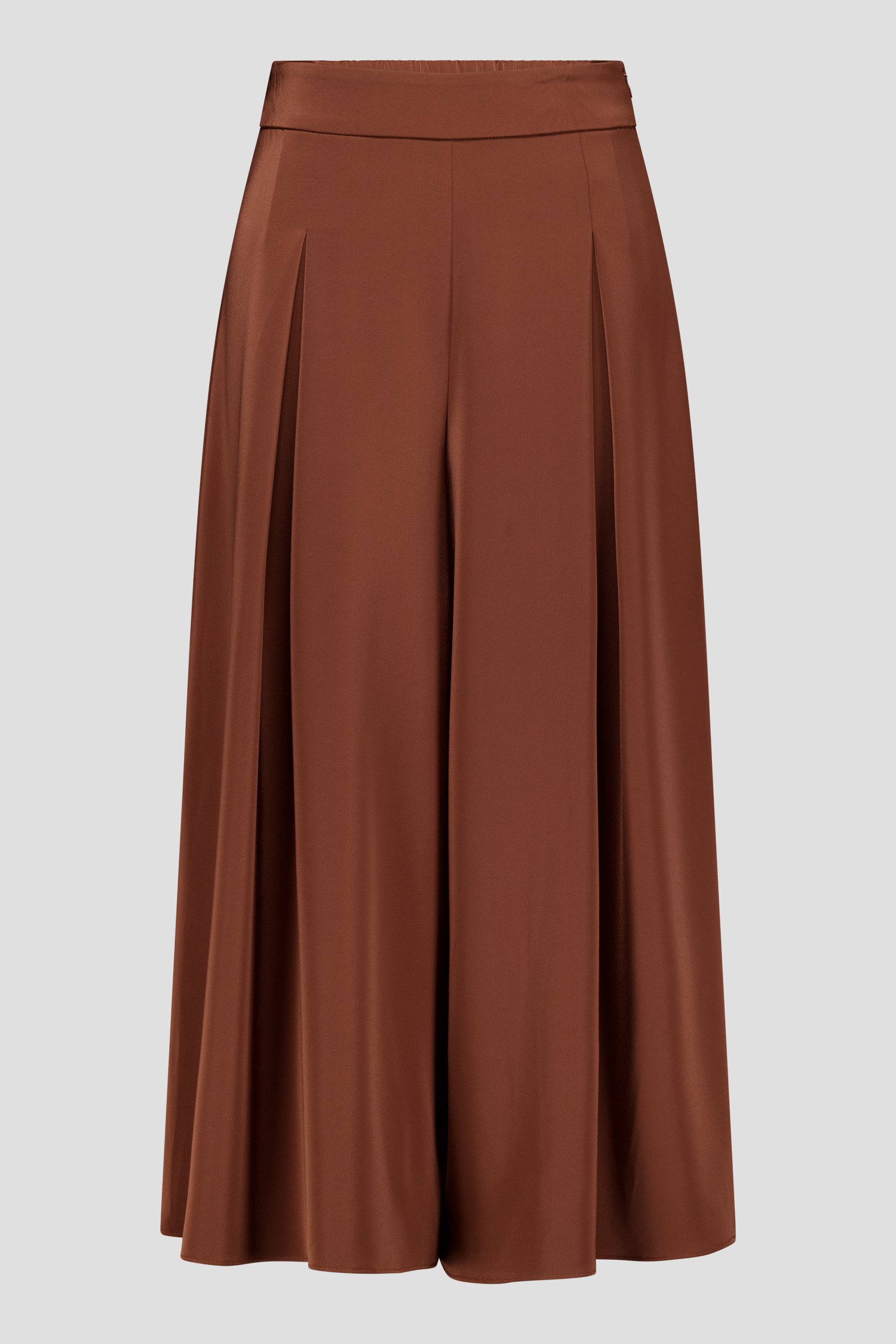 Pantalon large marron avec aspect soie de D'Auvry pour Femmes