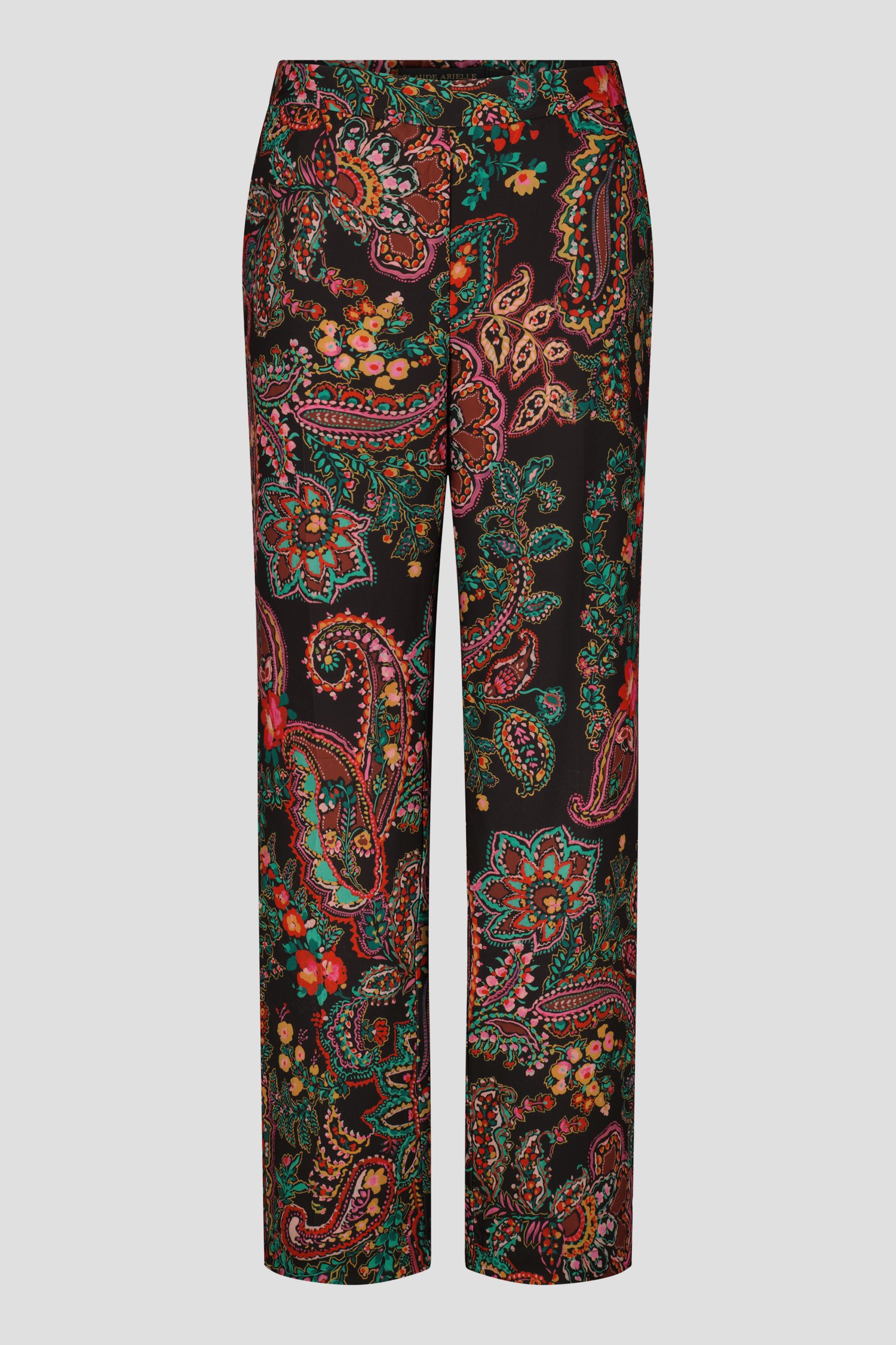 Pantalon large noir avec imprimé paisley de Claude Arielle pour Femmes