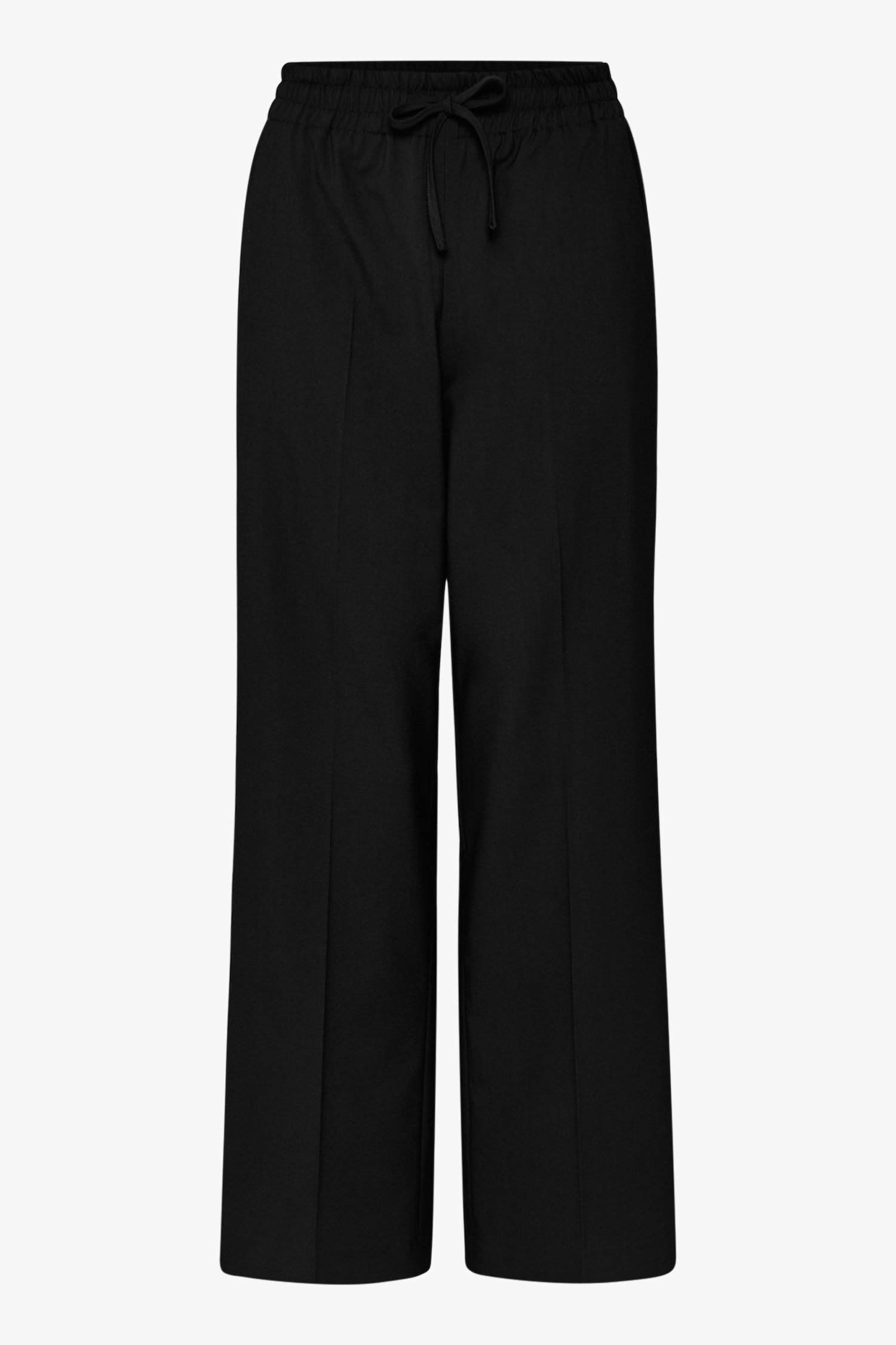 Pantalon large noir avec taille élastiquée de Opus pour Femmes
